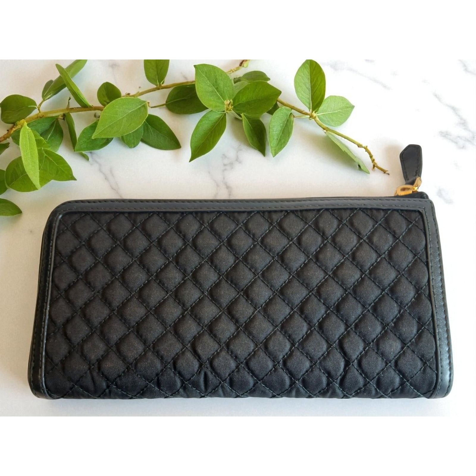 Prada Prada Tessuto Nylon Quilted Zip Around Wallet in Black Size ONE SIZE - 3 Thumbnail
