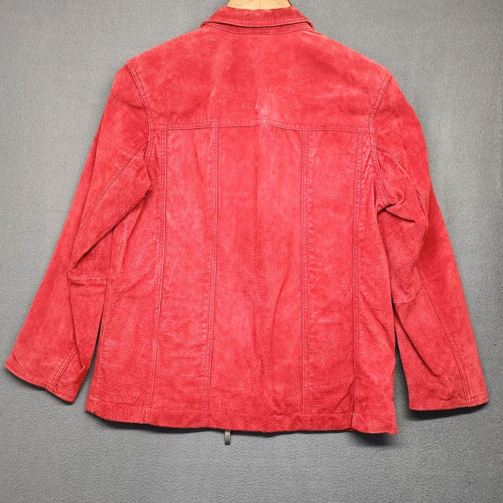 Vintage VINTAGE Chico's Jacket Womens Size S US Small Red Suede Leather Jacket Zip Long Sleeve Fall Winter Women Vintage Y2K Size S / US 4 / IT 40 - 2 Thumbnail