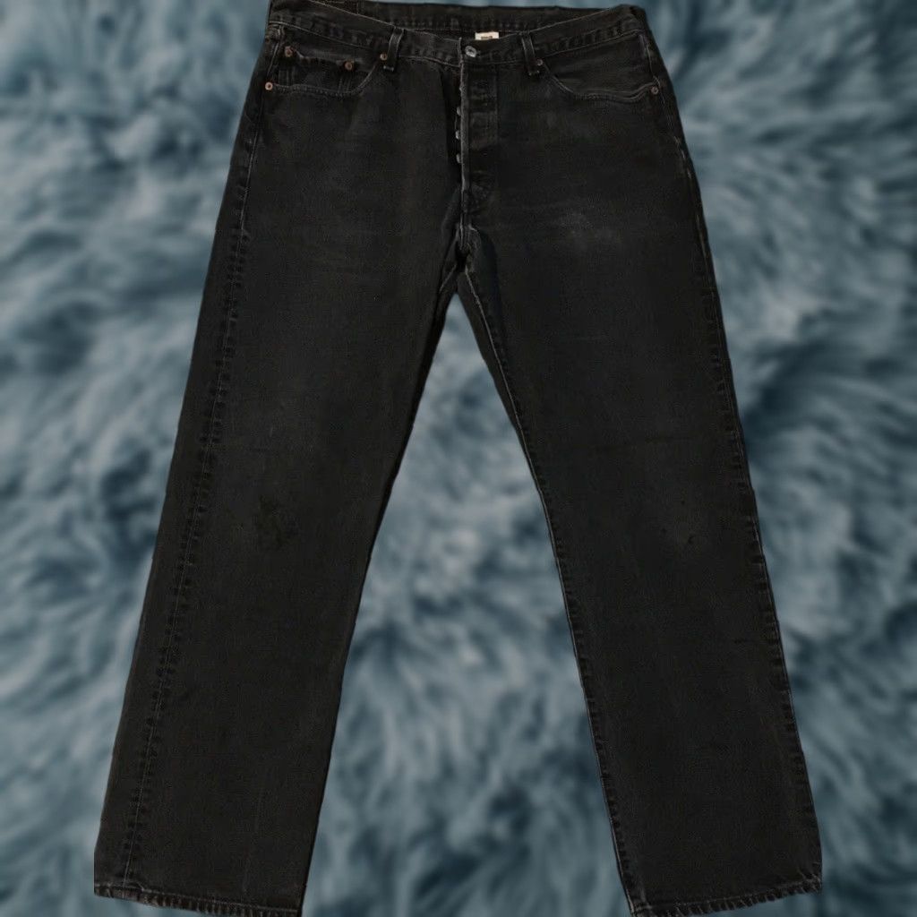 Levi's VINTAGE Levi's 501 Jeans Button Fly Distressed 36 Black Denim Straight Men 80s 90s Grunge Punk Western Cowboy Rock Bilker? Size US 36 / EU 52 - 1 Thumbnail
