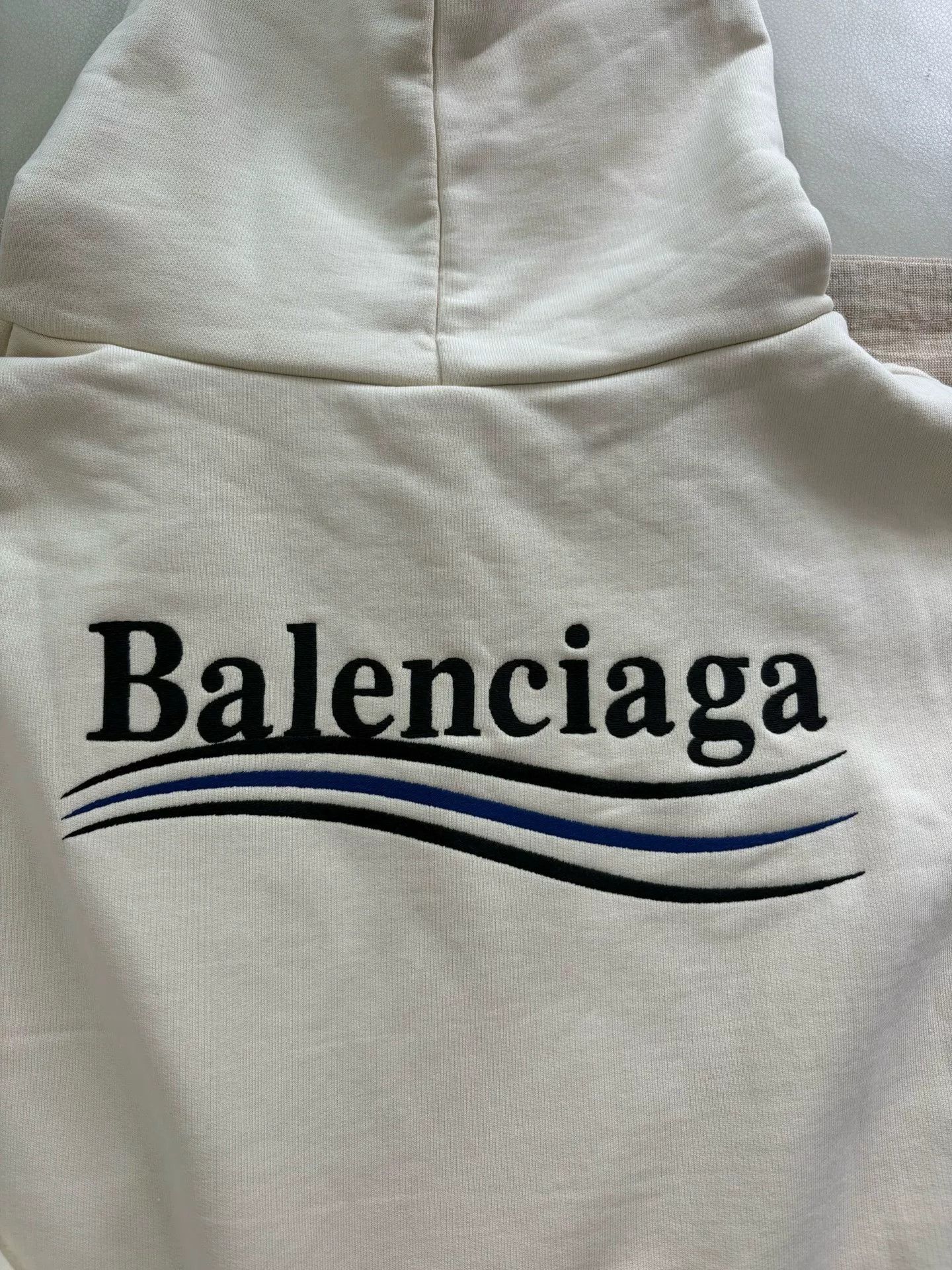 DEFEND PARIS Beige Balenciaga Oversized Hoodie with Embroidery Size US S / EU 44-46 / 1 - 1 Thumbnail