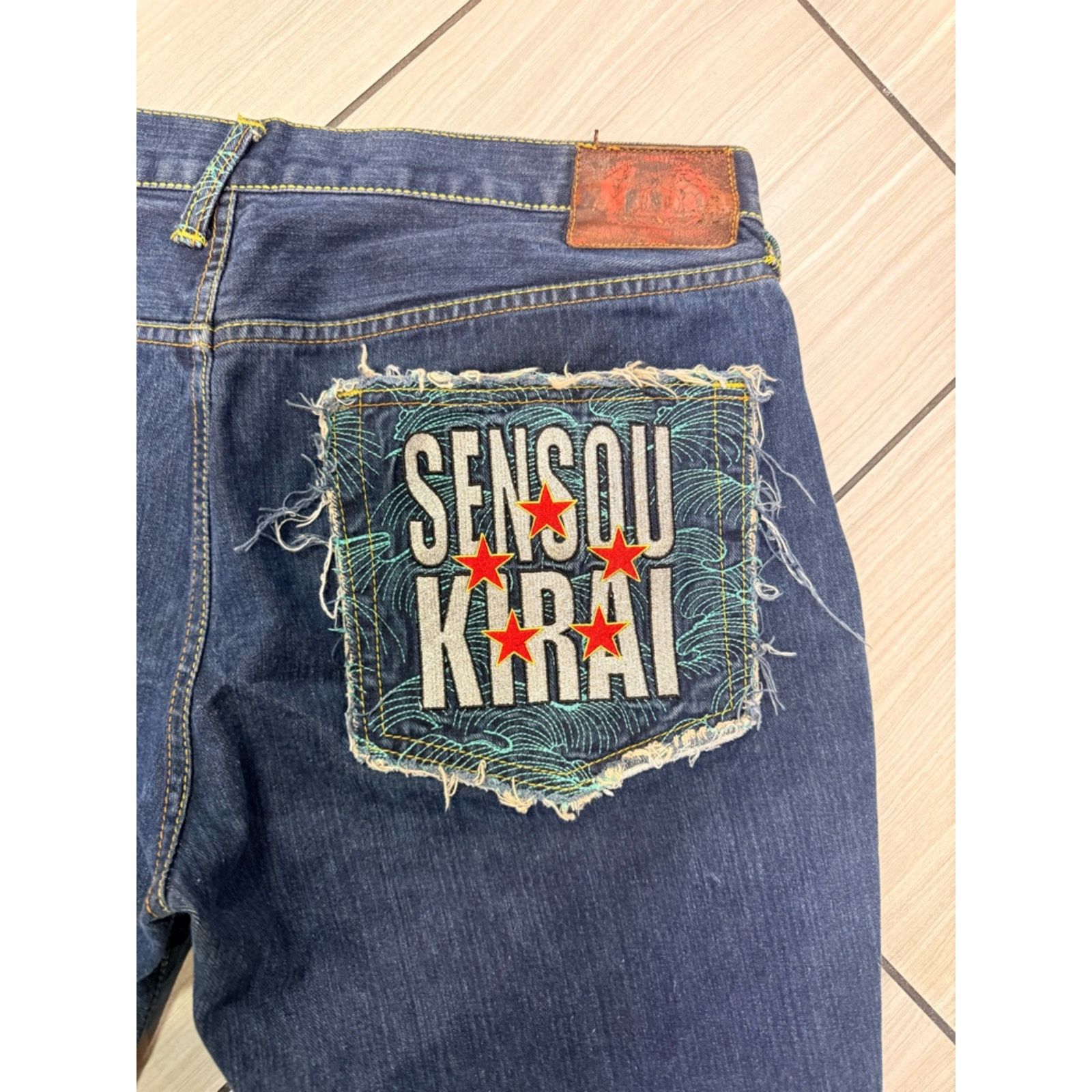 RMC Jeans RMC Red Monkey Company Embroidered Samurai Denim Shorts Size US 40 / EU 56 - 6 Thumbnail