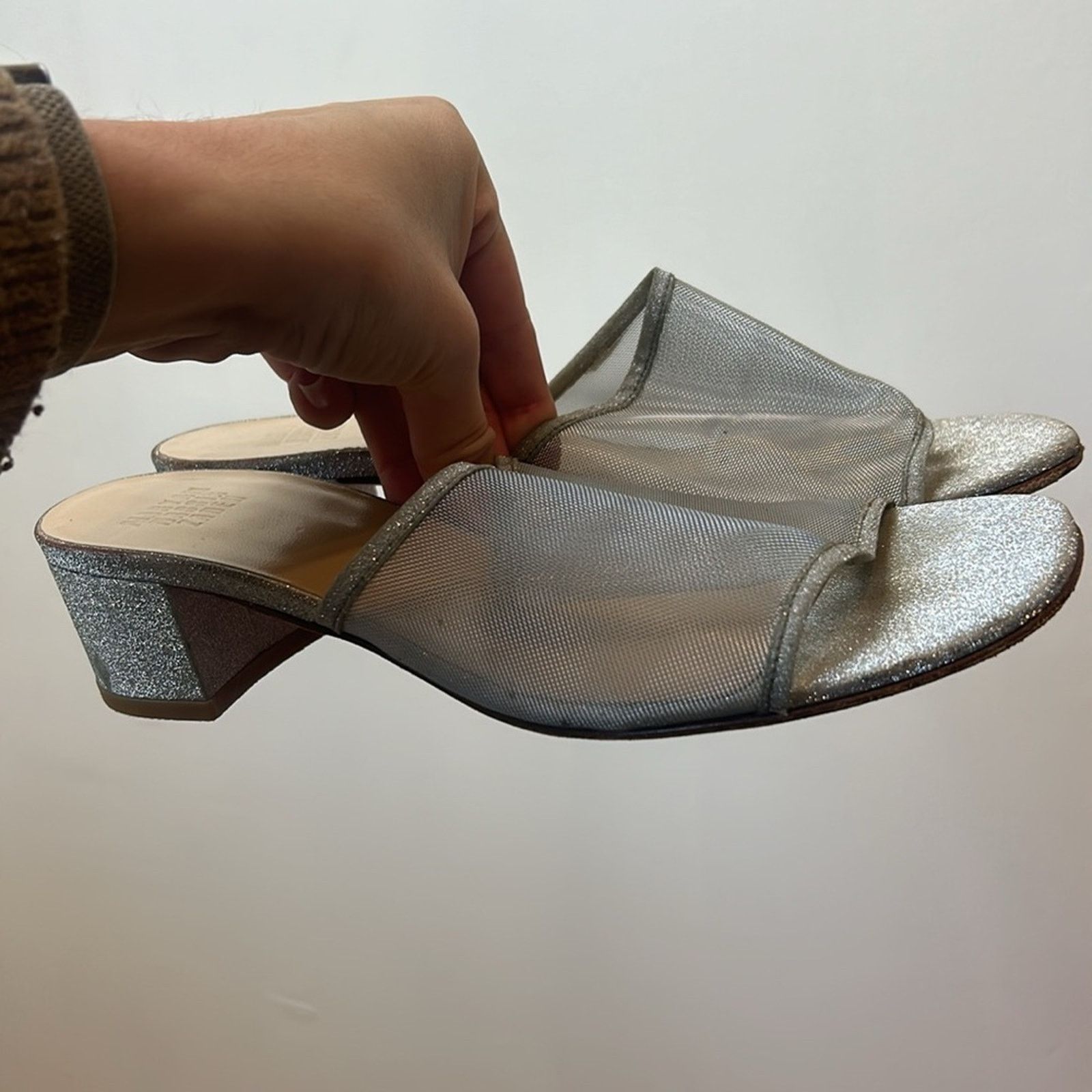 Maryam Nassir Zadeh Maryam Nassir Zadeh Sophie Mesh Sandals Silver Sparkle Size US 8 / IT 38 - 4 Thumbnail