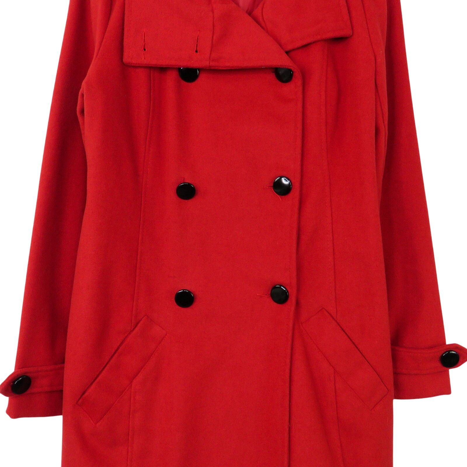 Other Charlotte Russe Red Wool Pea Coat Small Double Breasted Size S / US 4 / IT 40 - 6 Thumbnail