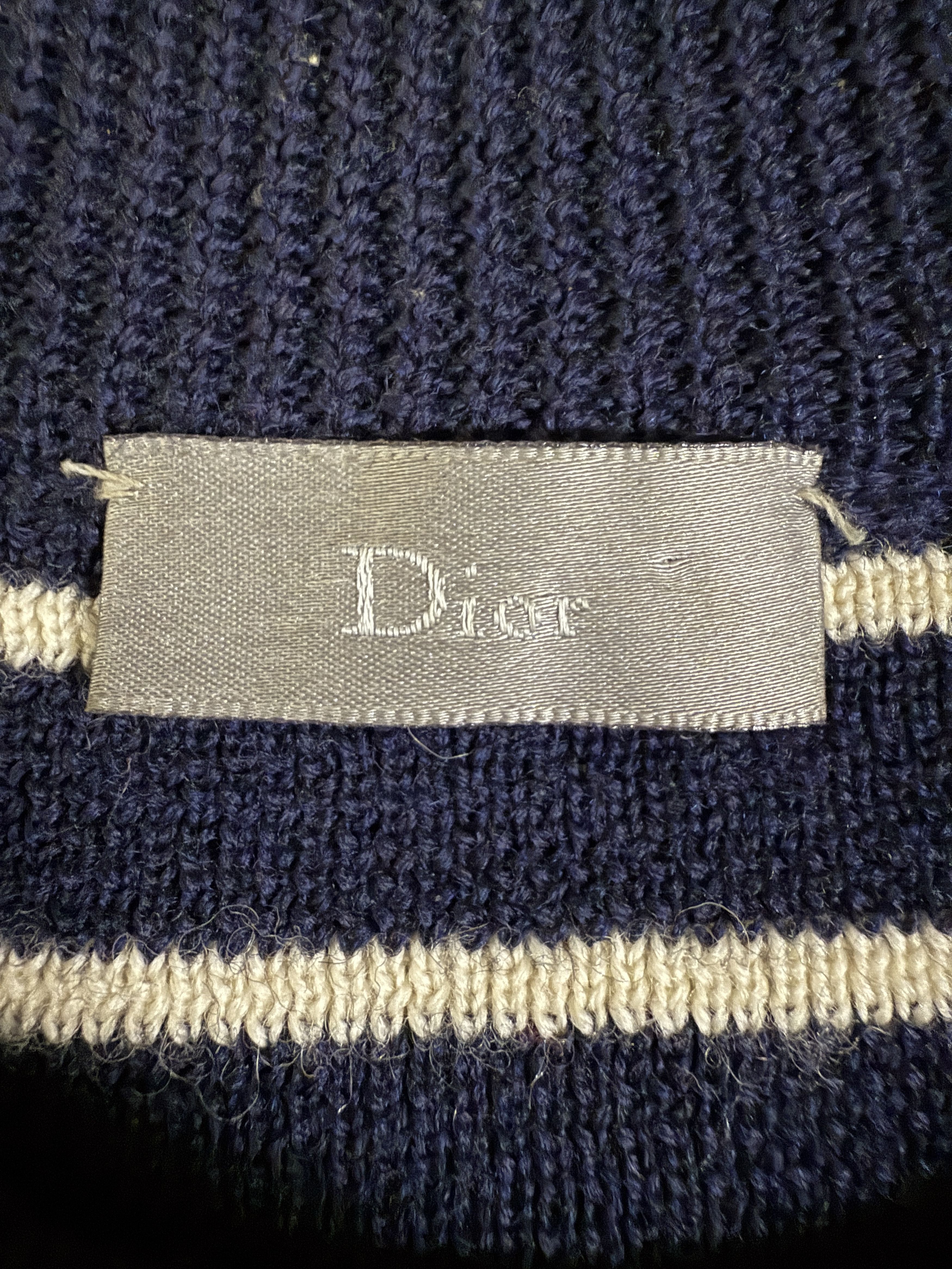 Dior DIOR HOMME Hedi Slimane RARE Striped Navy Knit Sweater Size US S / EU 44-46 / 1 - 3 Thumbnail