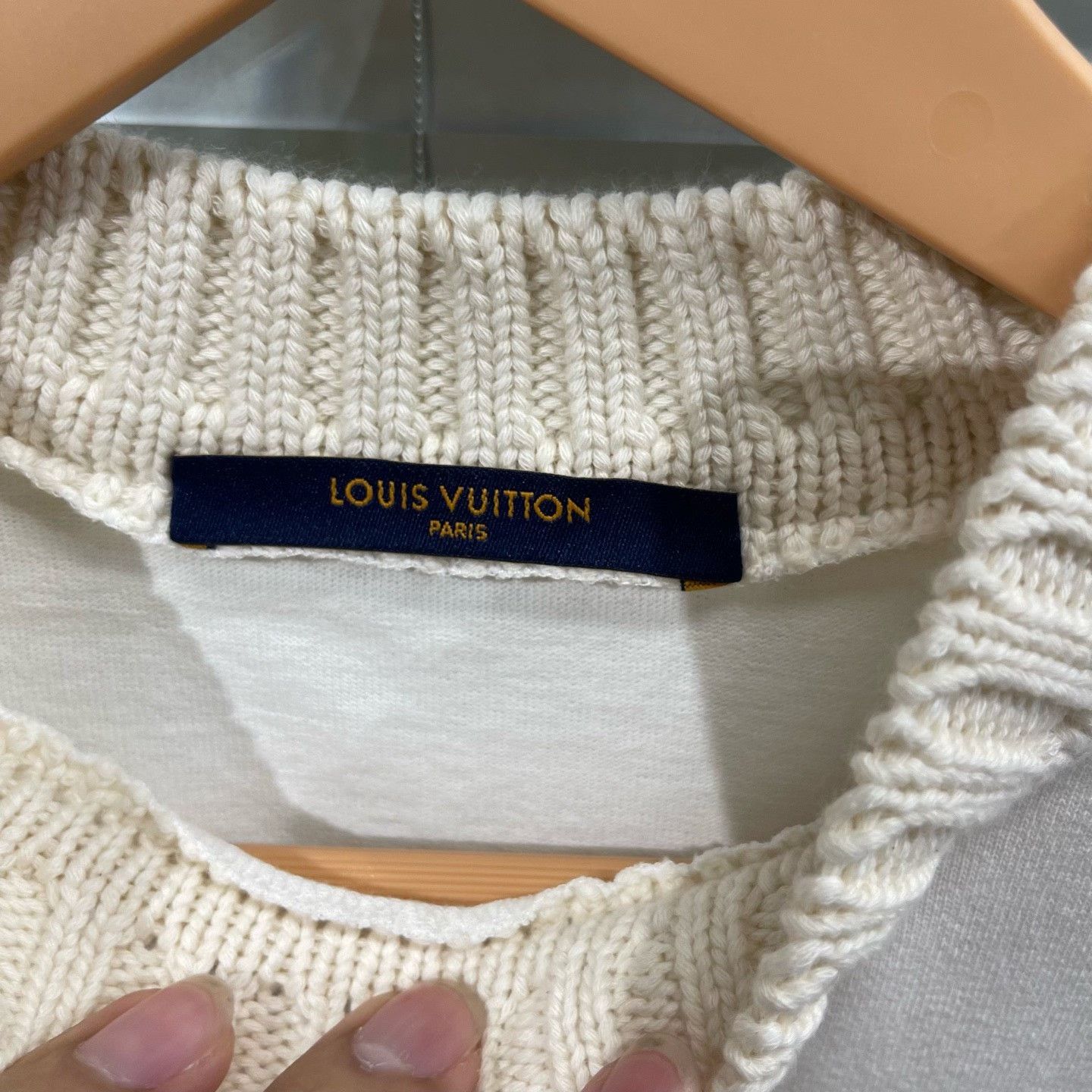 Louis Vuitton Louis Vuitton Knit Collar Signature Logo Embroidery T-Shirt Size US XS / EU 42 / 0 - 3 Thumbnail