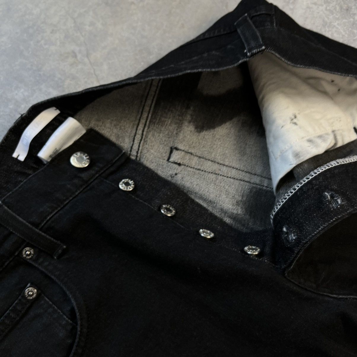 Helmut Lang HELMUT LANG MASK HI STRAIGHT BLACK JEANS Size US 35 - 6 Thumbnail