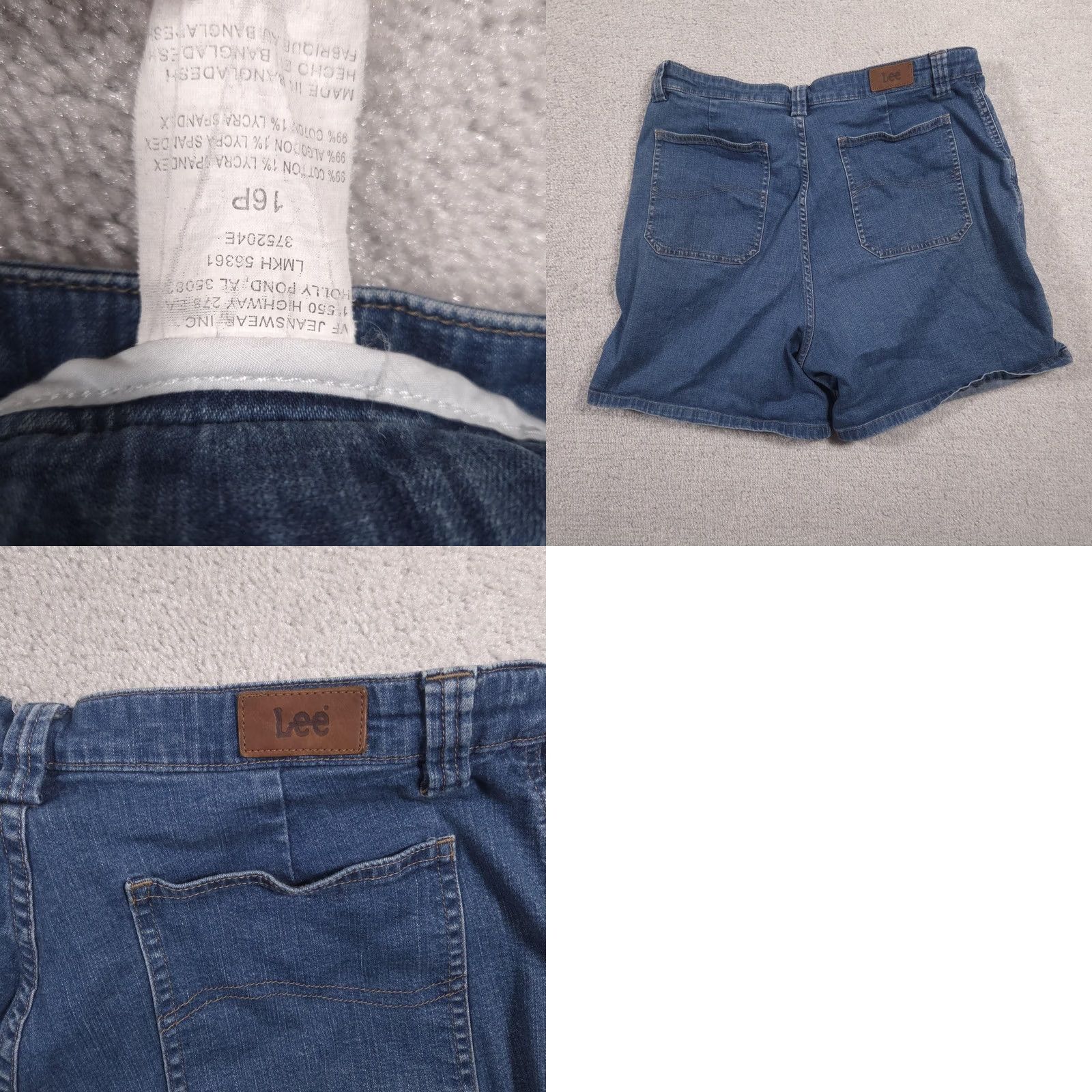Lee Lee Denim Shorts Womens 16P Blue Mom High Rise Relaxed Fit Casual Stretch Shorts - Petite Mens Womens Boys Girls Size 38" / US 16 / IT 52 - 8 Thumbnail