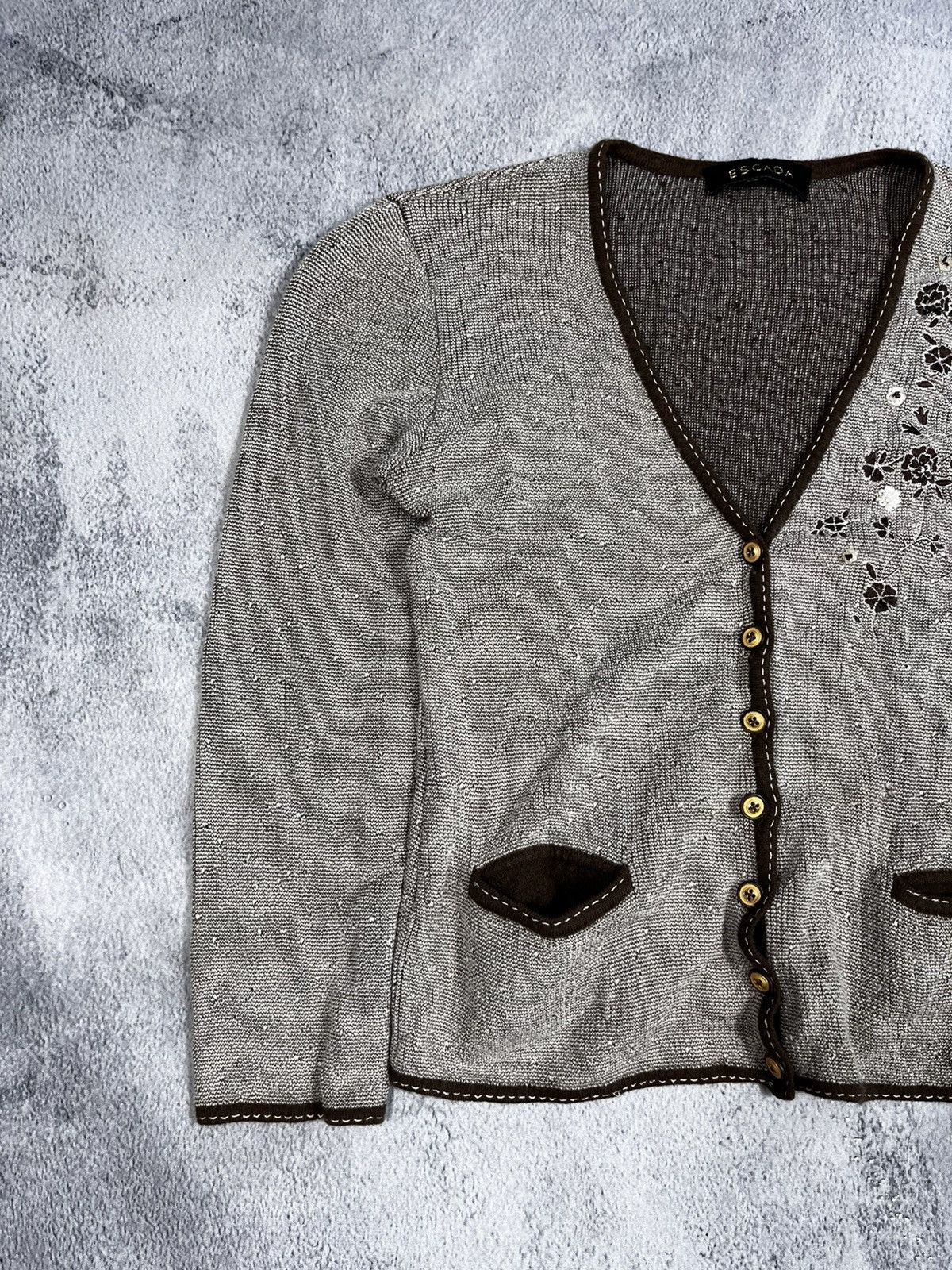 Escada Vintage Escada wool floral retro style cardigan size S Size XS / US 0-2 / IT 36-38 - 2 Thumbnail
