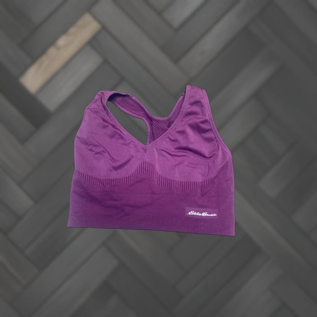 Eddie Bauer VINTAGE Eddie Bauer Performance Bra Large Sports Bra Ribbed Purple Ladies Medium Support Medium Purple Basketball CrossFit Gym & Training Womens Bra Size ONE SIZE - 1 Thumbnail