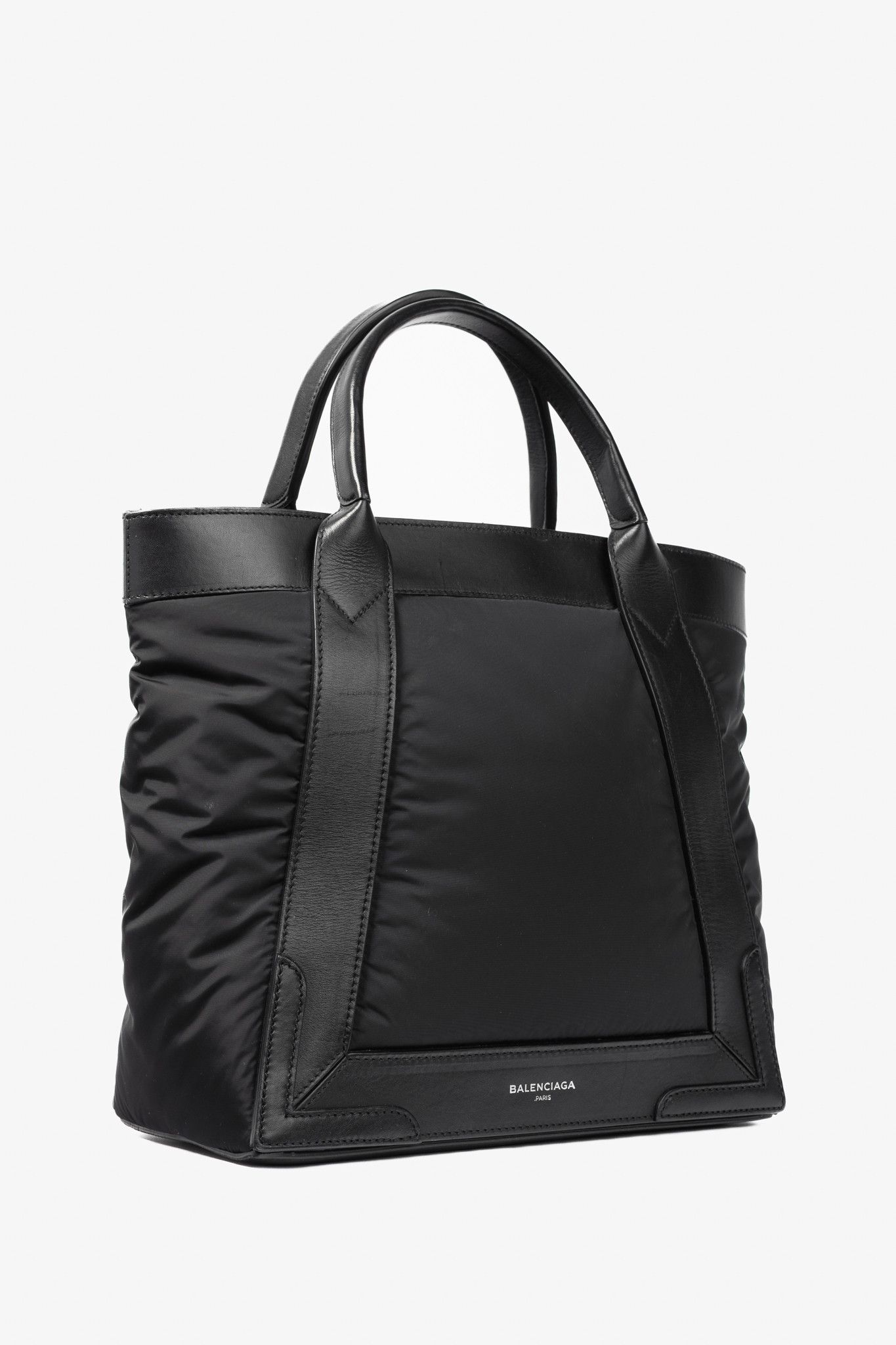 Balenciaga Balenciaga Cabas S Black Wadded Nylon & Calfskin Tote Bag Size ONE SIZE - 2 Thumbnail