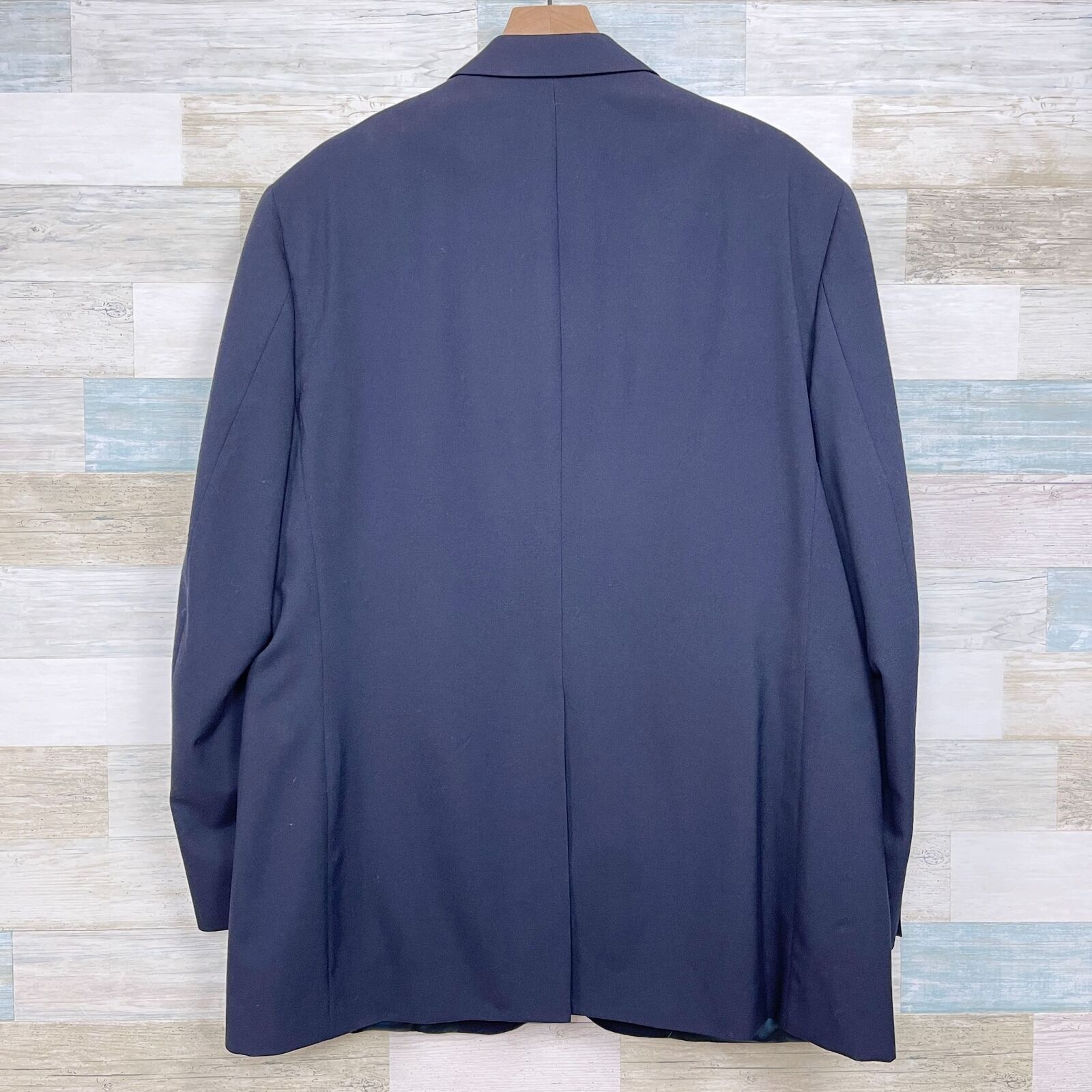 Jos. A. Bank Jos A Bank Kent Hopsack Blazer Navy Blue Gold Mens 46 Size 46L - 6 Thumbnail