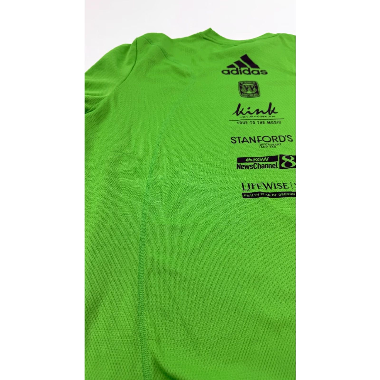 Adidas Adidas Shirt Mens Large Green 3-Stripes Shamrock Portland Crew Neck Short Sleeve Activewear Running Cross Training Mens Size US L / EU 52-54 / 3 - 6 Thumbnail
