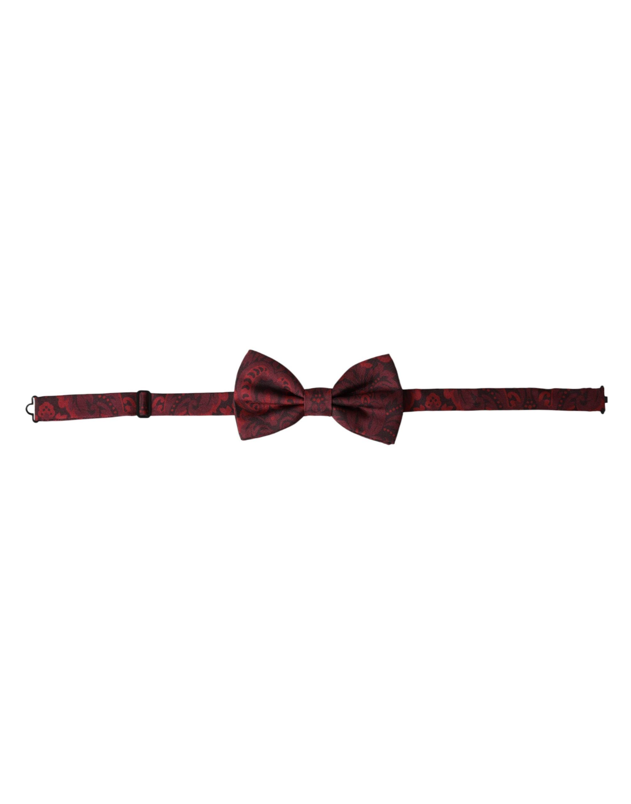 Dolce & Gabbana Red Silk Floral Adjustable Neck Men Bow Men's Tie Size ONE SIZE - 1 Thumbnail