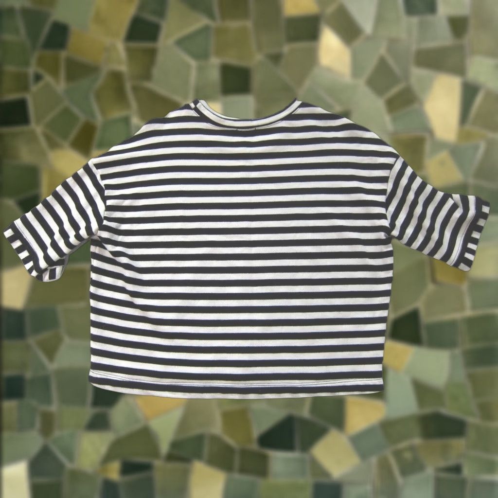 Splendid Splendid Cotton Stretch Black White Stripe High Neck Short Sleeve Blouse Women S Size S / US 4 / IT 40 - 1 Thumbnail
