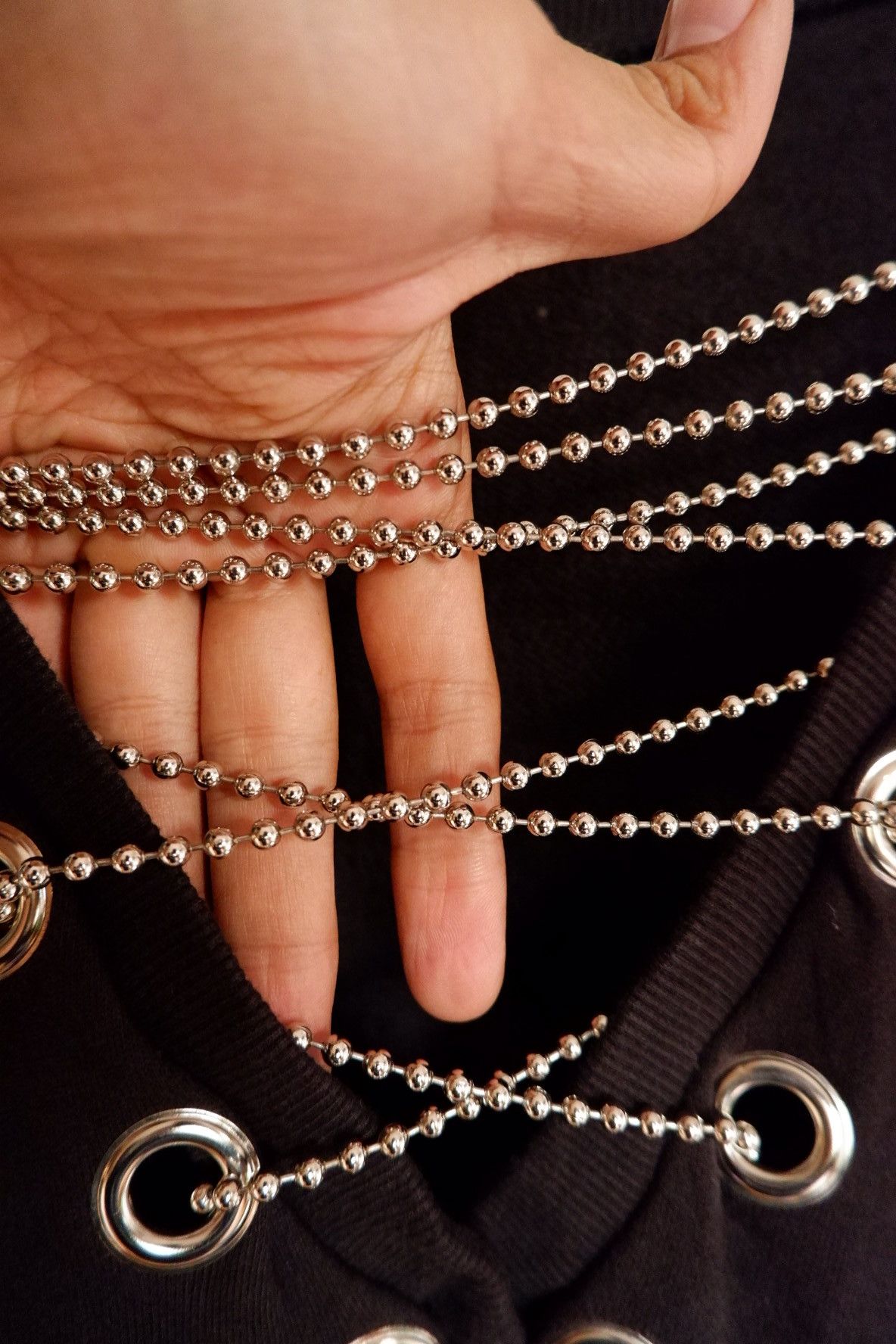 Japanese Brand Bercerk Gothic Chain Drawstring Crewneck - Oversized Size US L / EU 52-54 / 3 - 5 Thumbnail
