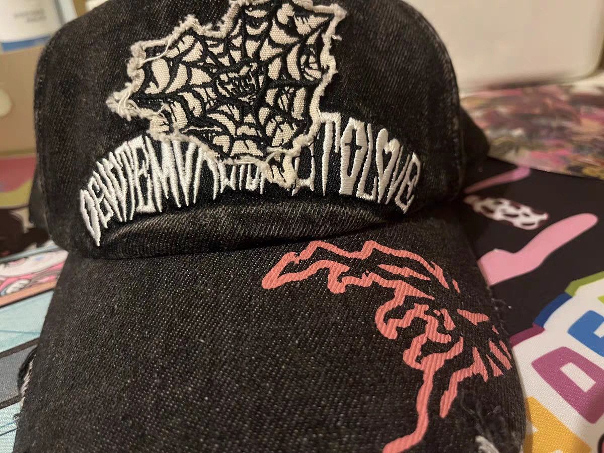 Other Hand-Painted Spider Web Heart Baseball Cap Size ONE SIZE - 1 Thumbnail