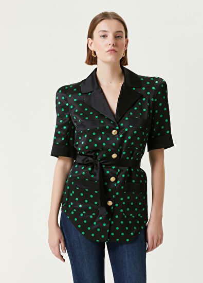 Balmain o1y0625 Patterned Shirt in Black/Green Size M / US 6-8 / IT 42-44 - 3 Thumbnail