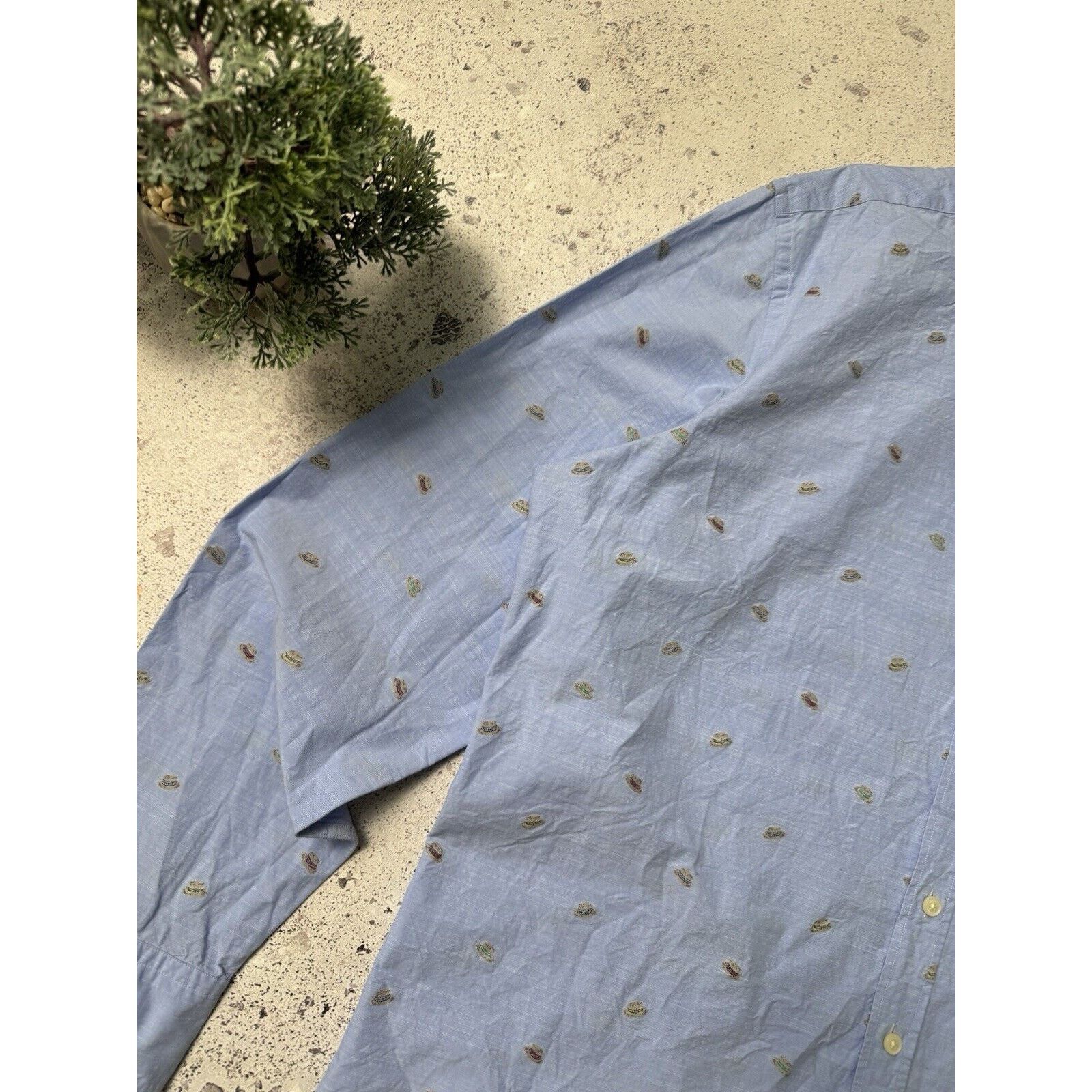 Hackett Hackett London Men Blue Hat Pattern Button Up Shirt Size XXL Size US XXL / EU 58 / 5 - 5 Thumbnail