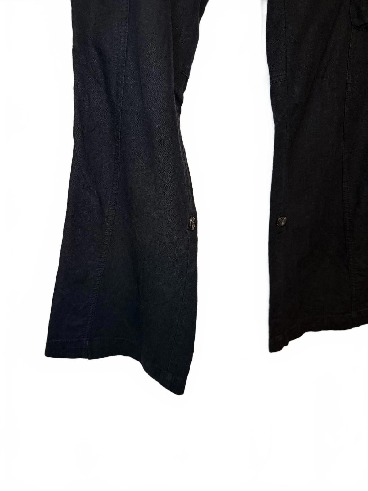 Designer Y2K Soft Grunge Black linen cargo pants women’s size 6. Size 28" / US 6 / IT 42 - 5 Thumbnail