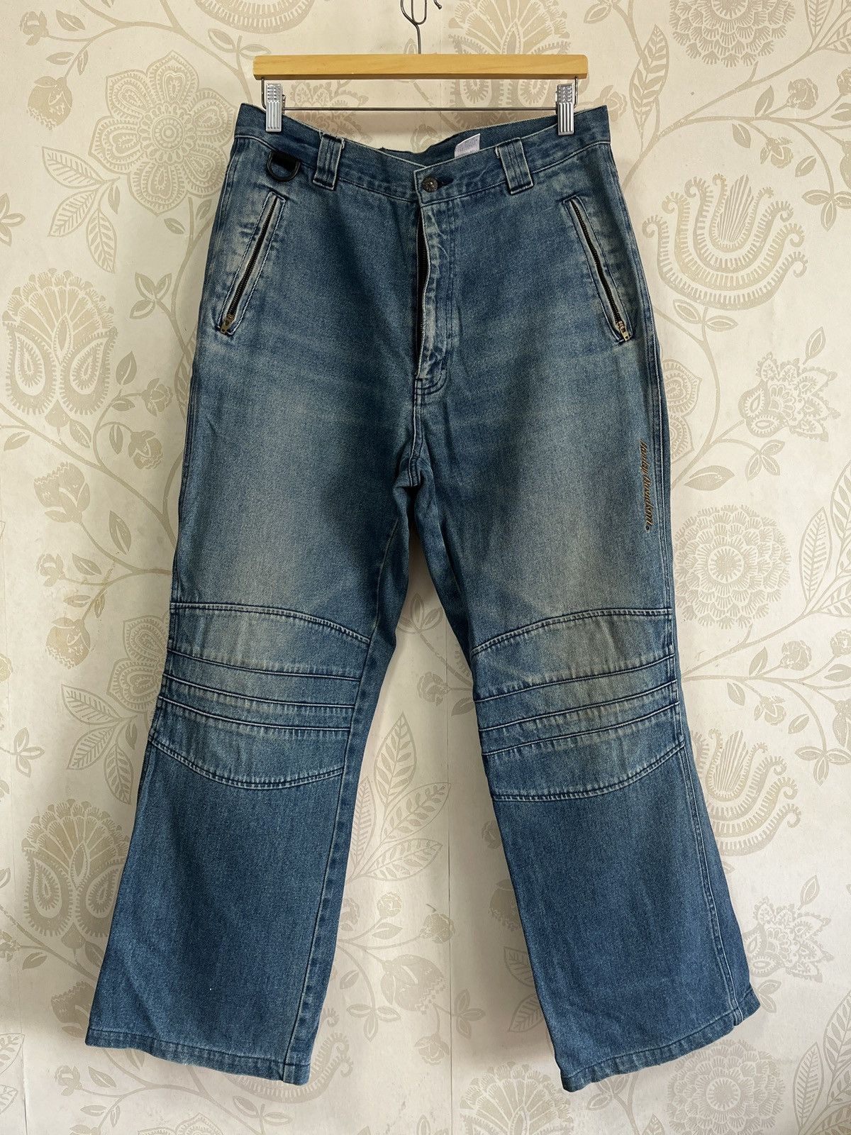Harley Davidson × Vintage Harley Davidson Double Knee Denim Jeans Size US 35 - 4 Thumbnail