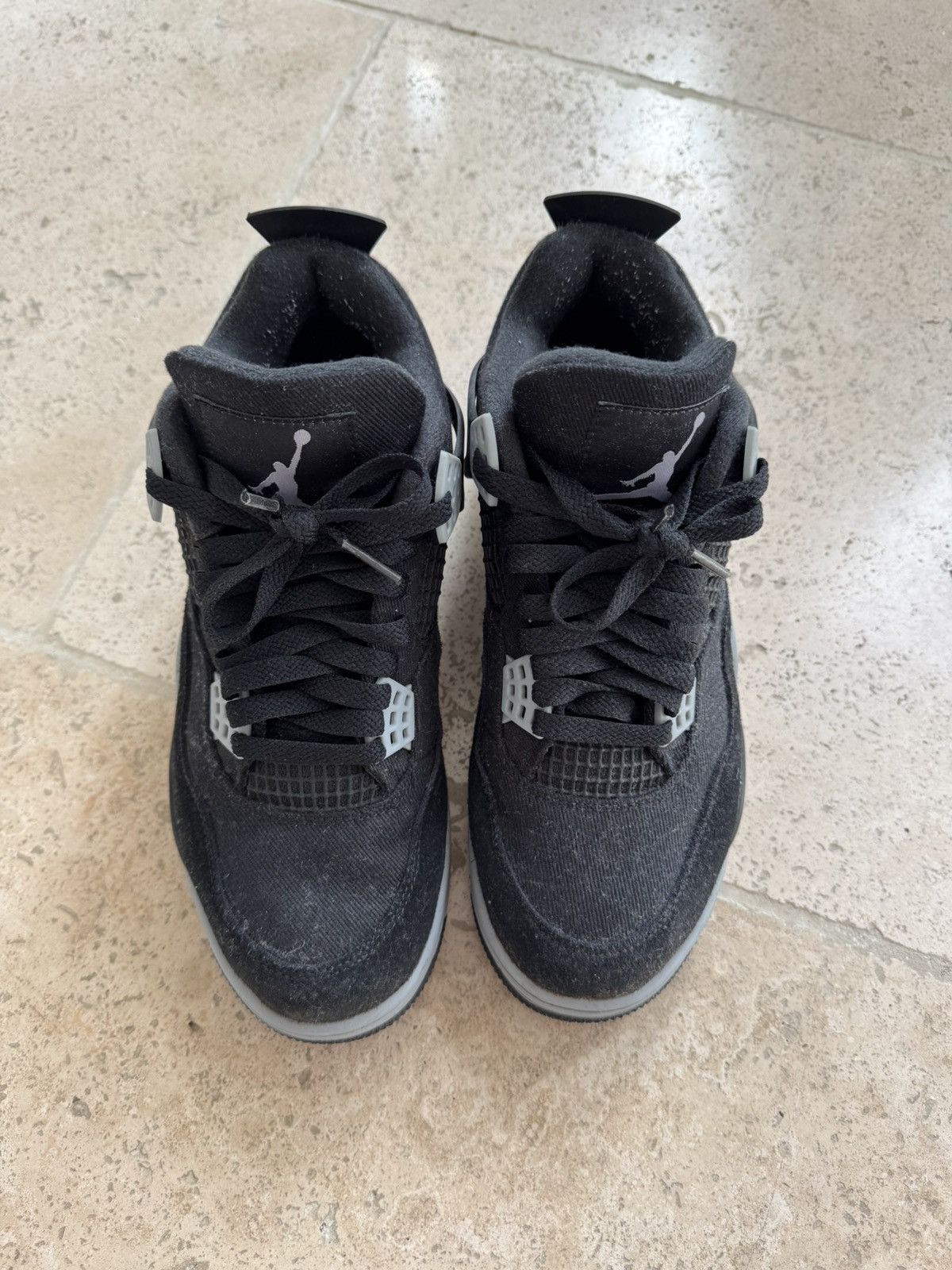 Jordan Brand Air Jordan 4 Black Canvas Sneakers Uk7 Men's Good Condition Size US 8 / EU 41 - 6 Thumbnail