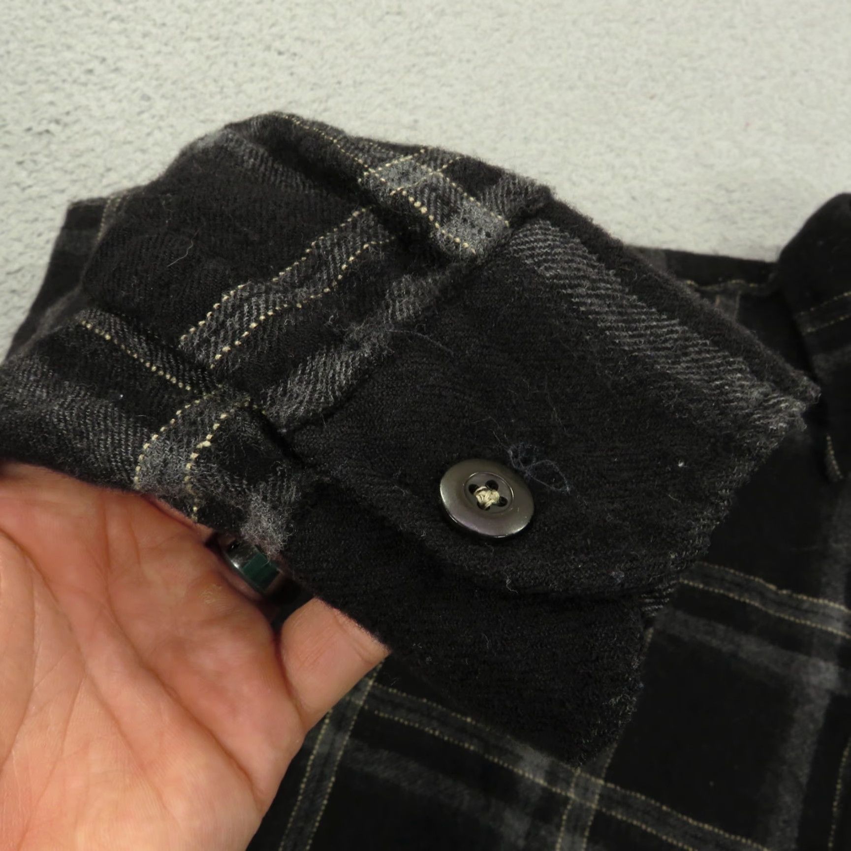 Vintage VINTAGE Iceberg Shirt Mens Large Black Wool Shadow Plaid Long Sleeve Italian Button Up Size US L / EU 52-54 / 3 - 5 Thumbnail