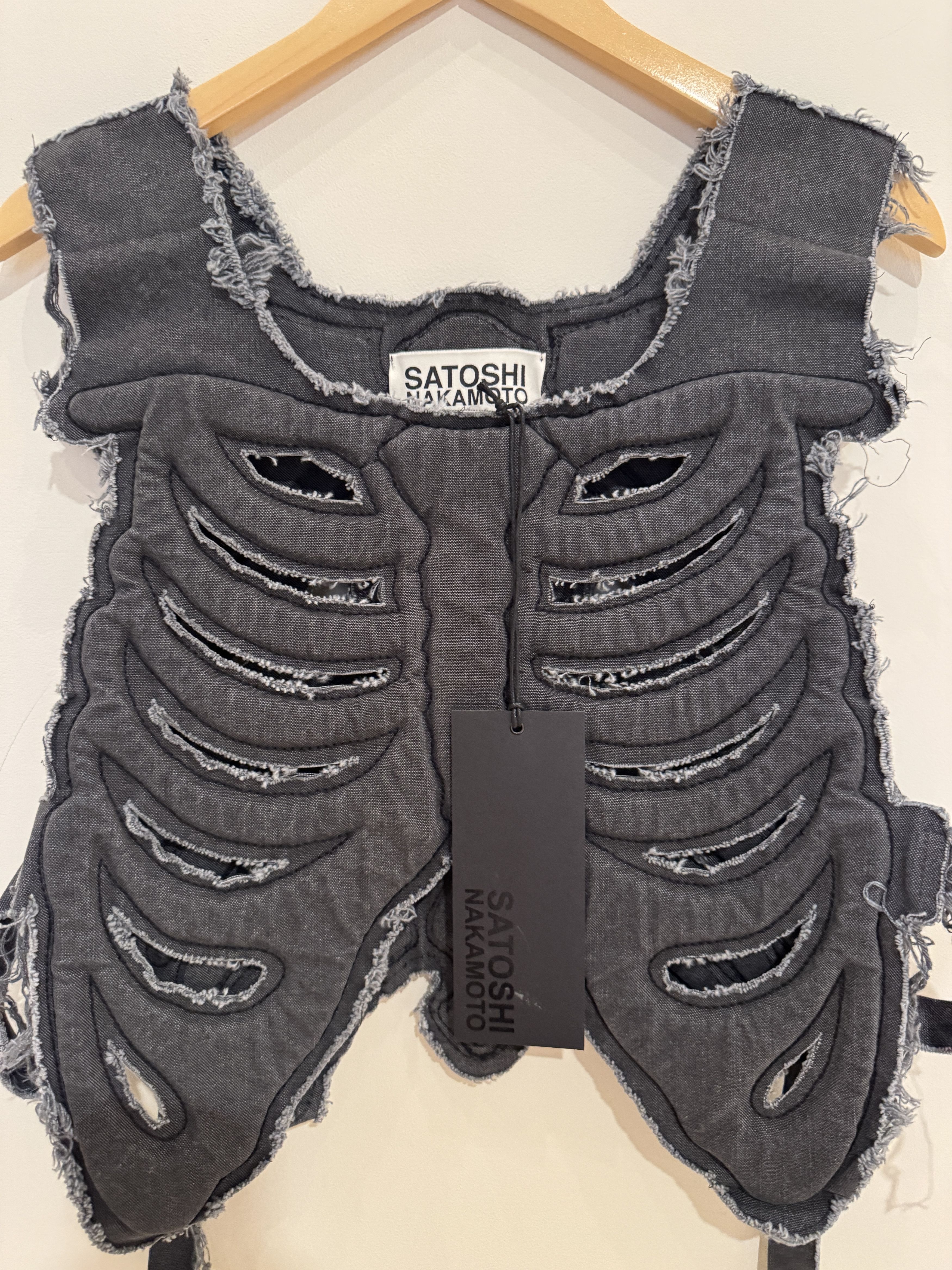 Satoshi Nakamoto SATOSHI NAKAMOTO SKELETON VEST (BLACK) BRAND NEW MSRP $1,500 Size US L / EU 52-54 / 3 - 7 Thumbnail