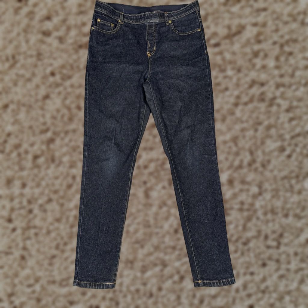Vintage DG2 By Diane Gilman Jeans Womens M Blue High Rise Slim Jegging Stretch Dark Wash Size 32" / US 10 / IT 46 - 1 Thumbnail