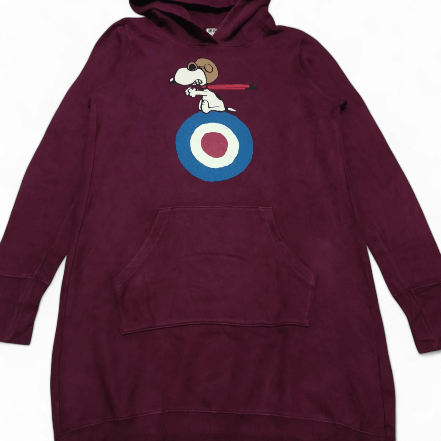 Japanese Brand Uniqlo x Peanuts Women Long Dress Maroon Hoodie Jacket Size S / US 4 / IT 40 - 2 Thumbnail