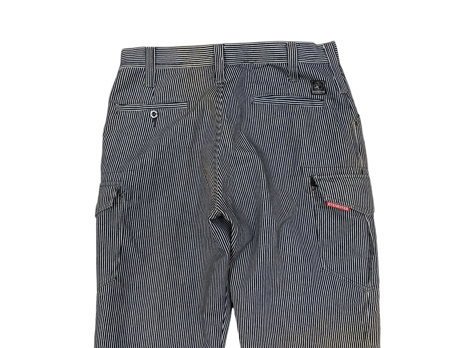 Japanese Brand Evenriver Jpn Hickory Stripe Carpenter Pants Workwear Cargo Size US 33 - 4 Thumbnail