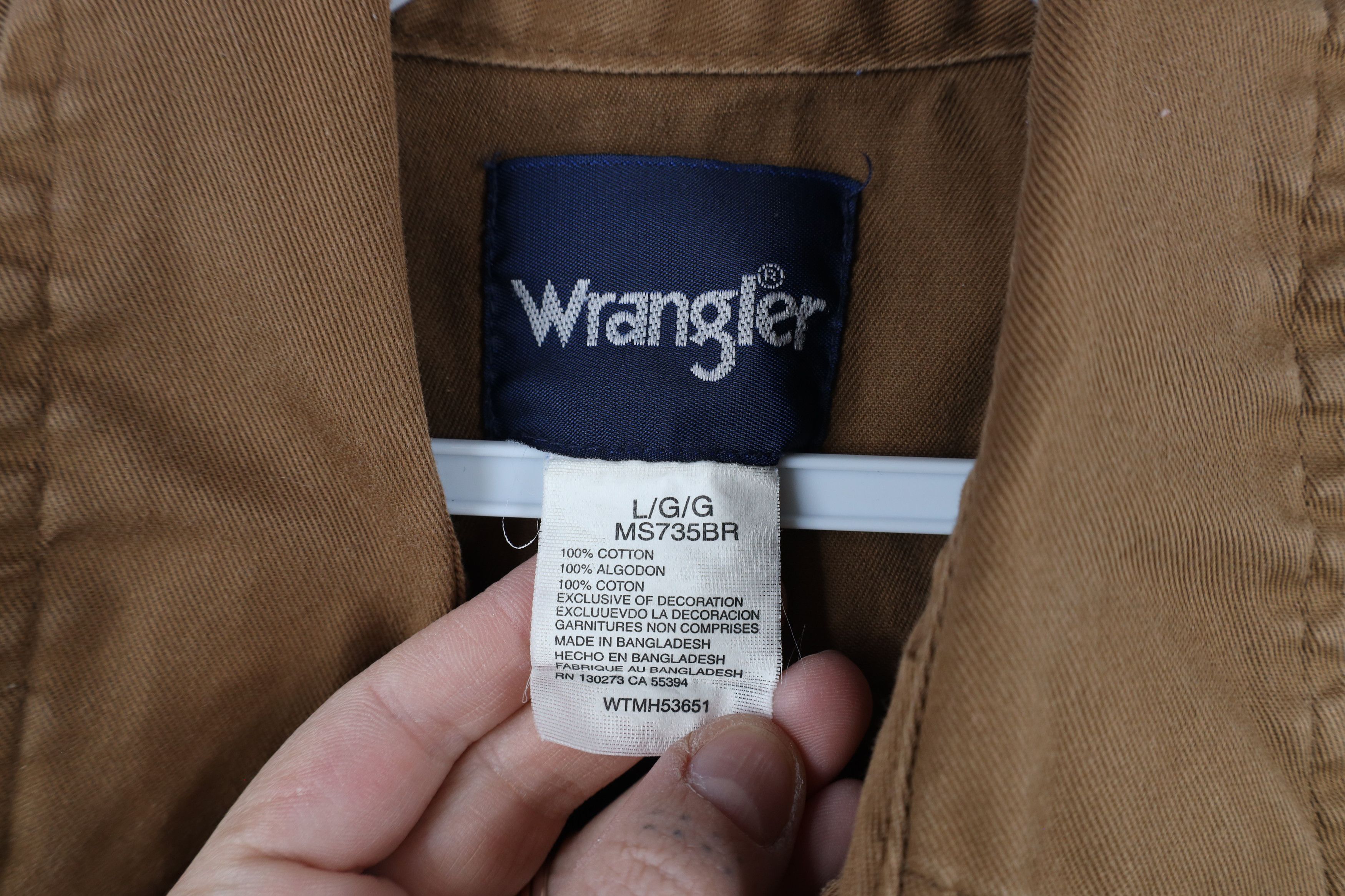 Vintage × Wrangler Vintage 90s Wrangler Western Cowboy Snap Button Shirt Brown Size US L / EU 52-54 / 3 - 8 Thumbnail