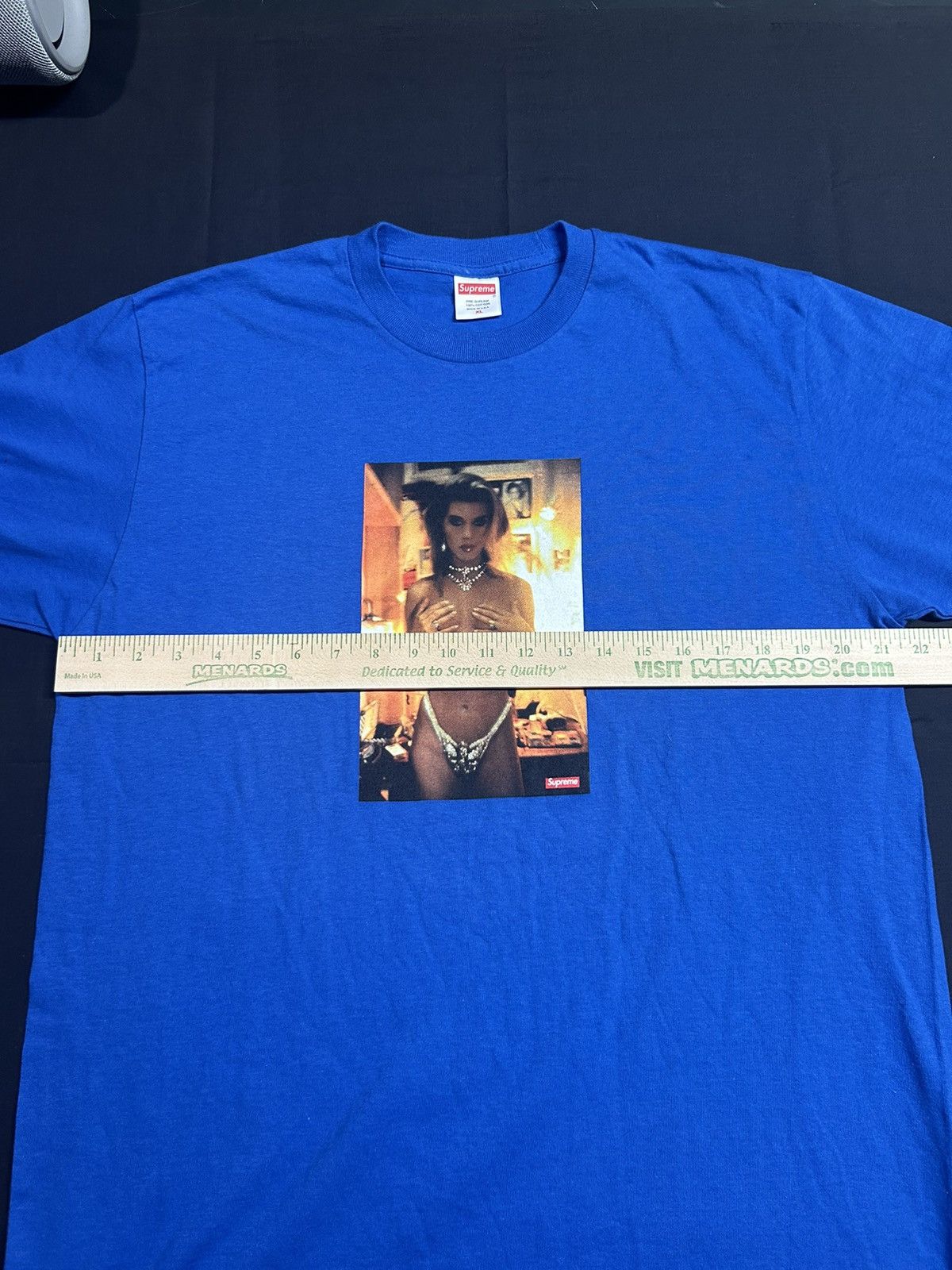 Supreme Supreme Nan Goldin Kim In Rhinestone T Shirt Blue Mens Nude Size US XL / EU 56 / 4 - 6 Thumbnail