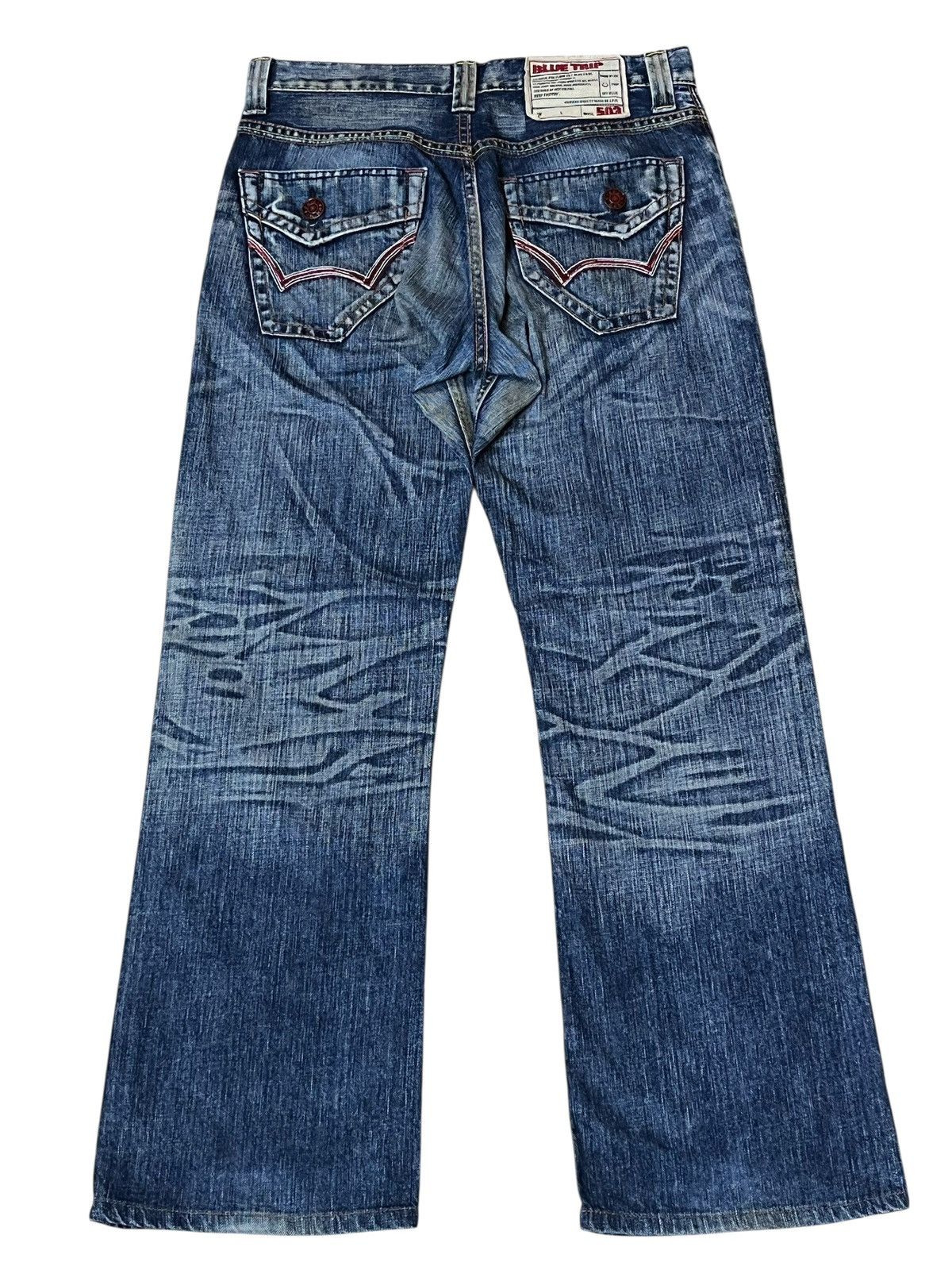 Edwin Vintage y2k EDWIN 503 BLUE TRIP straight cut whiskers jeans Size US 31 - 3 Thumbnail