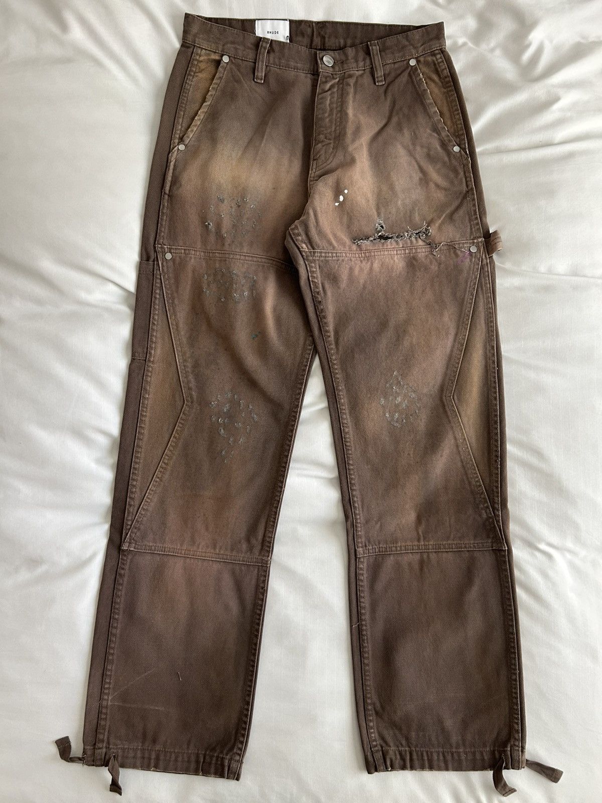 Rhude Carpenter Double Knee Denim Painter Pants Reza USA