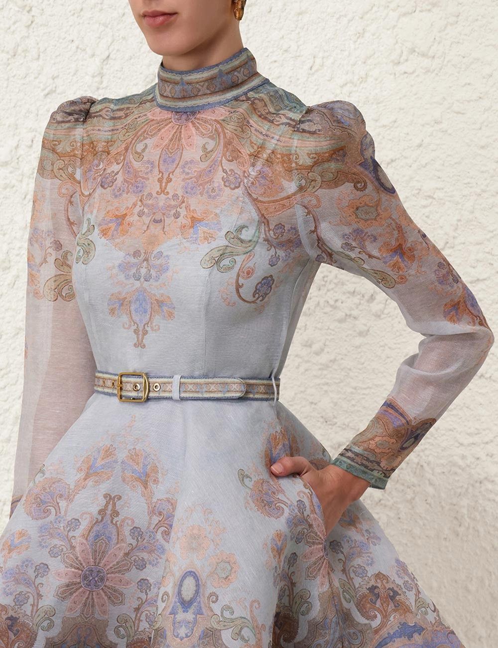Zimmermann o1s22i1n1024 Belt Eden Mini Dress in Multicolor Size S / US 4 / IT 40 - 5 Thumbnail