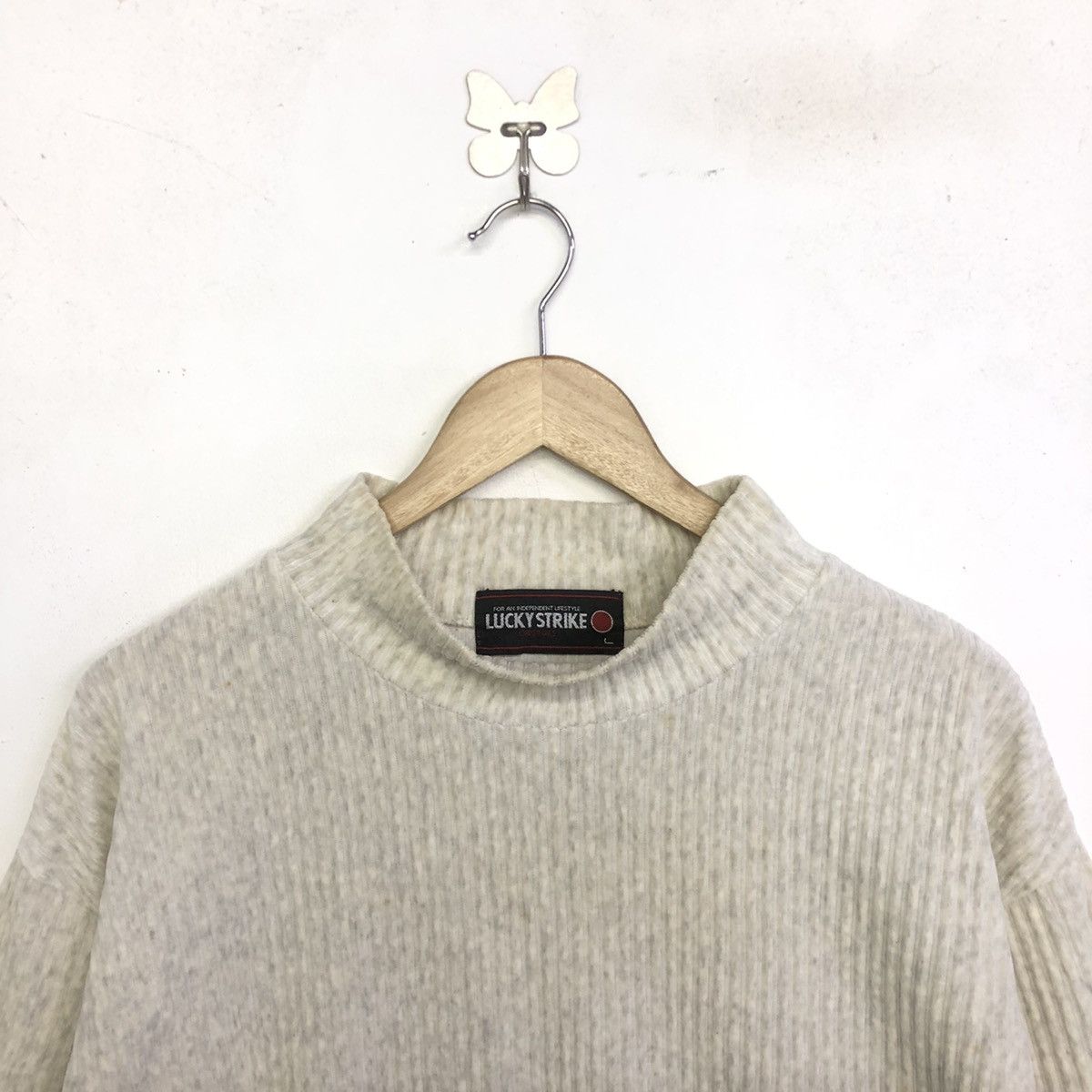 Vintage Vintage Lucky Strike Originals Waffel Long Sleeve Shirt Size US L / EU 52-54 / 3 - 2 Thumbnail