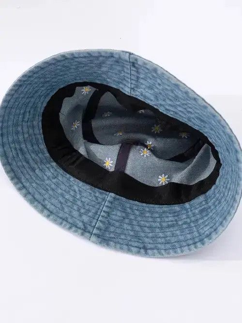 Other Denim Flower Embroidery Bucket Hat Size ONE SIZE - 3 Thumbnail
