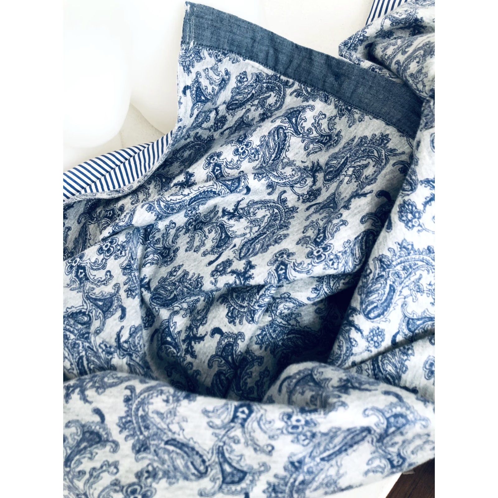 Robert Graham Robert Graham - Striped Shirt - Mens Tailored Fit 2XL Cotton Lined Long Sleeve Blue/White Button-Up Shirt Size US XXL / EU 58 / 5 - 7 Thumbnail