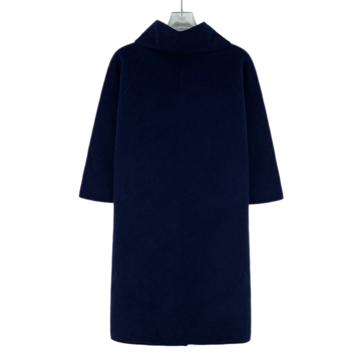 Max Mara MaxMara Dark Blue Wool Short Sleeve Coat K26WX Size L / US 10 / IT 46 - 2 Thumbnail