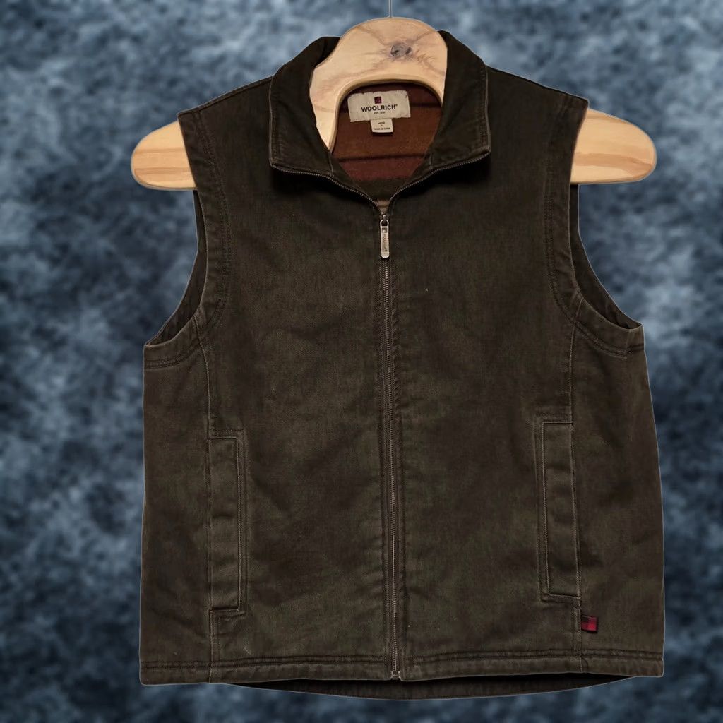 Vintage VINTAGE Woolrich Vest Mens Large Brown Aztec lined Flaw Read Saddle Vest Biker Reads Slices on Back Brown, Aztec, Woolrich, Vest, L Size US L / EU 52-54 / 3 - 1 Thumbnail