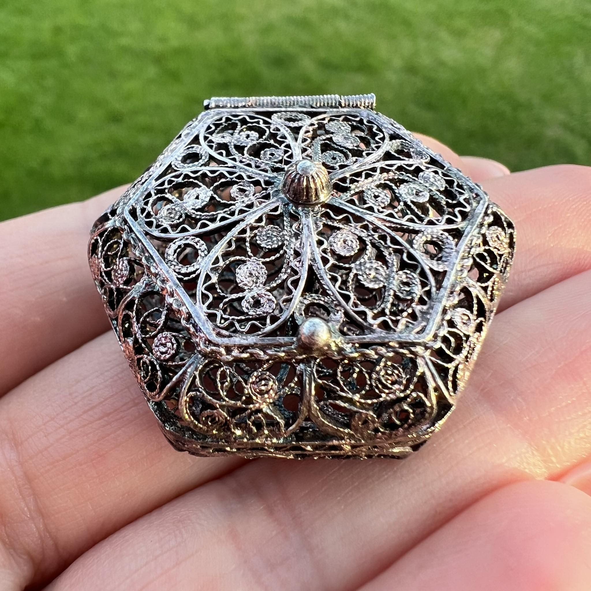 Vintage Vintage Christian Silver 800 Filigree Rosary Box 9.5g Size ONE SIZE - 1 Thumbnail