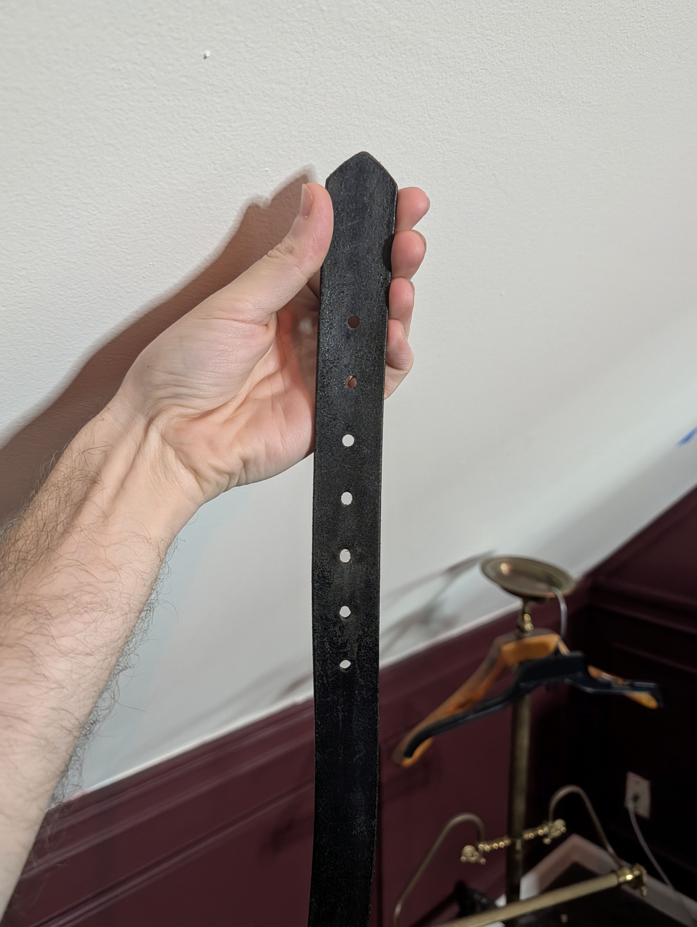 Boston Traders BOSTON LEATHER Black leather made in USA gold belt Size 40 - 5 Thumbnail