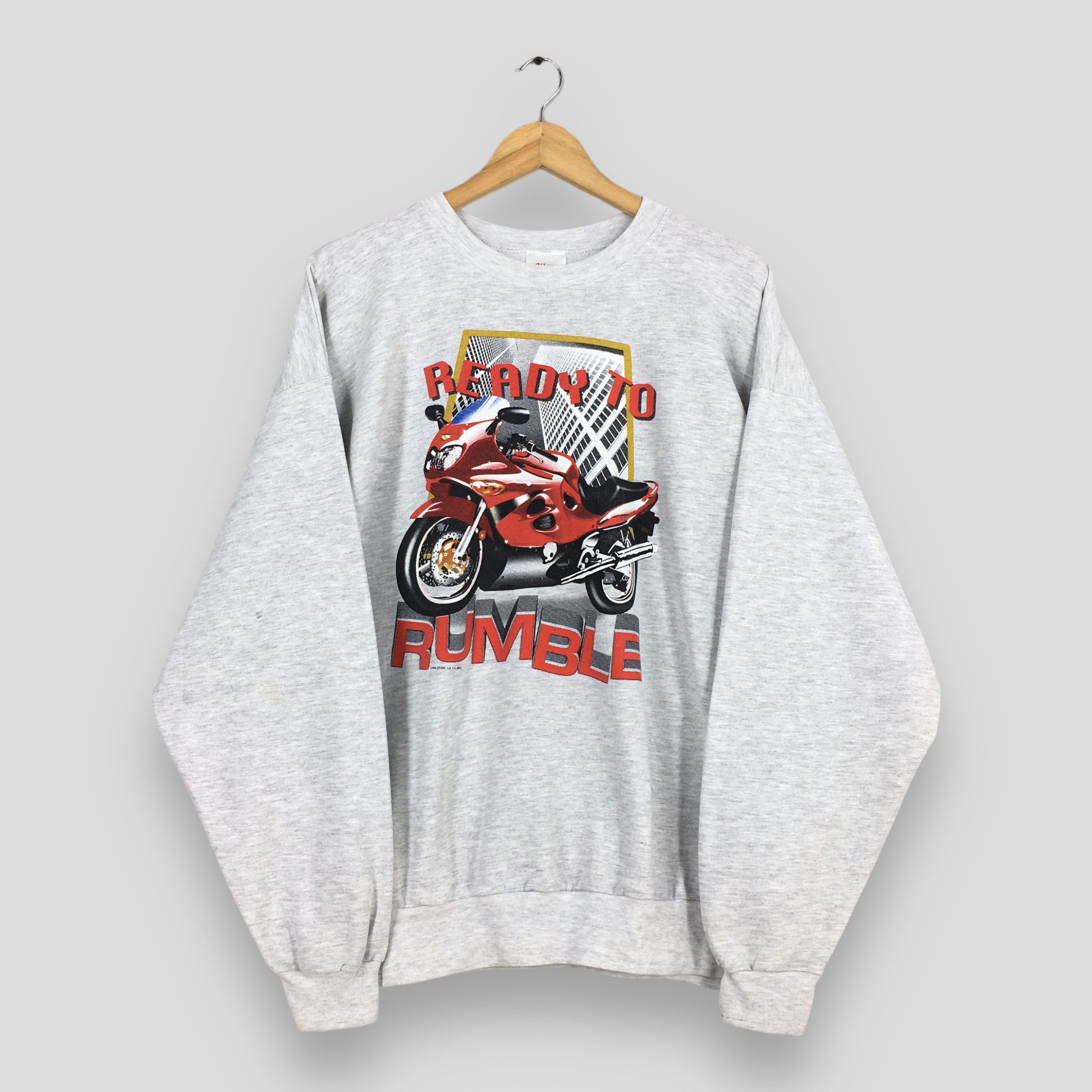 Hanes Vintage Motorcycle Ready To Rumble Sweatshirt XLarge Size US XL / EU 56 / 4 - 1 Thumbnail