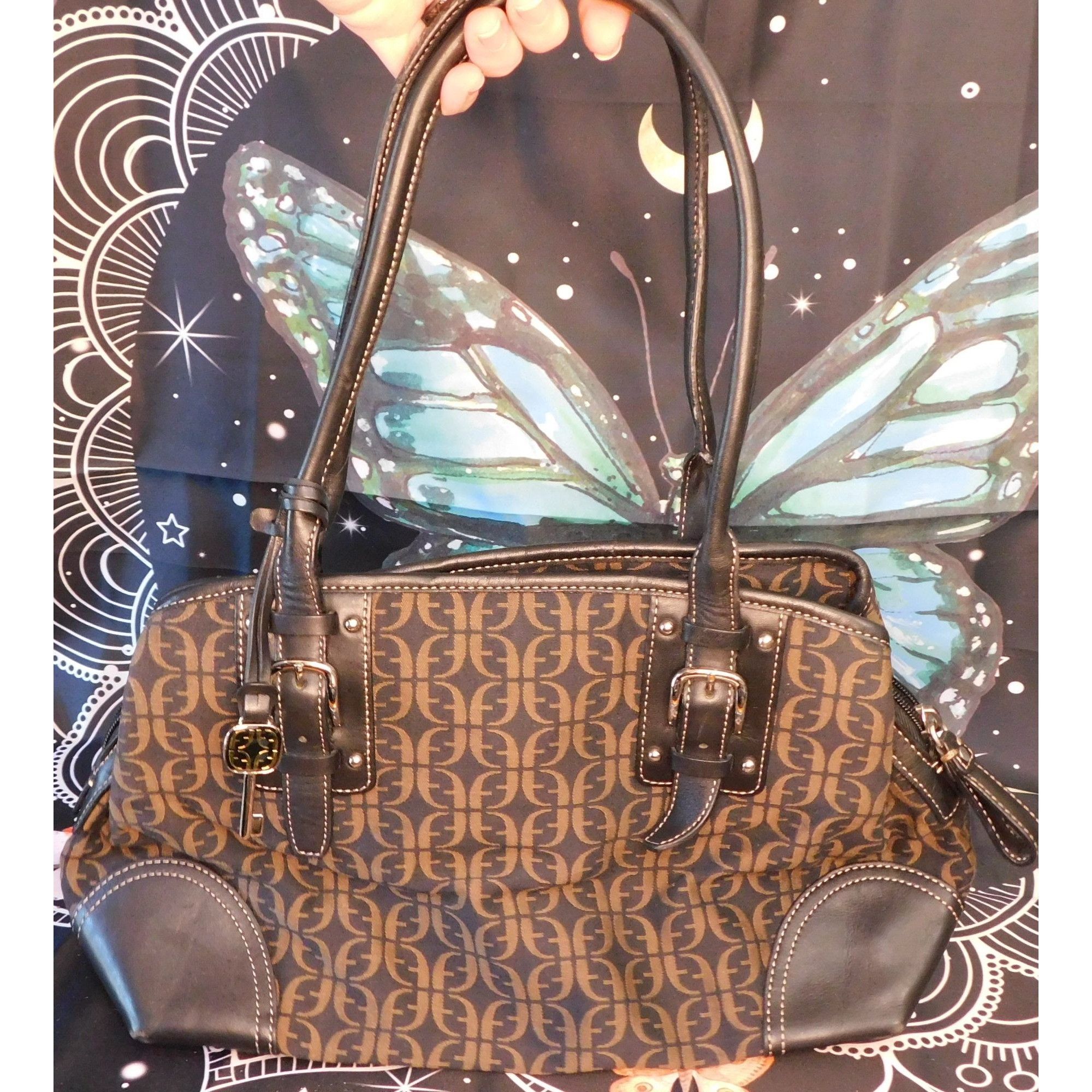 Fossil Fossil Black And Brown Monogram Shoulder Bag Size ONE SIZE - 3 Thumbnail