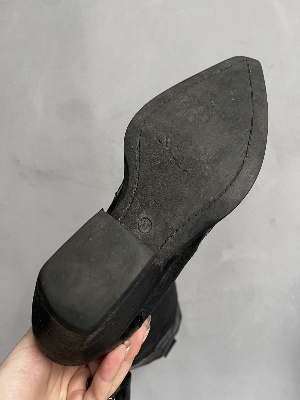 Western Rise Western suede leather boots hype black opium fashion y2k Size US 7 / IT 37 - 9 Thumbnail