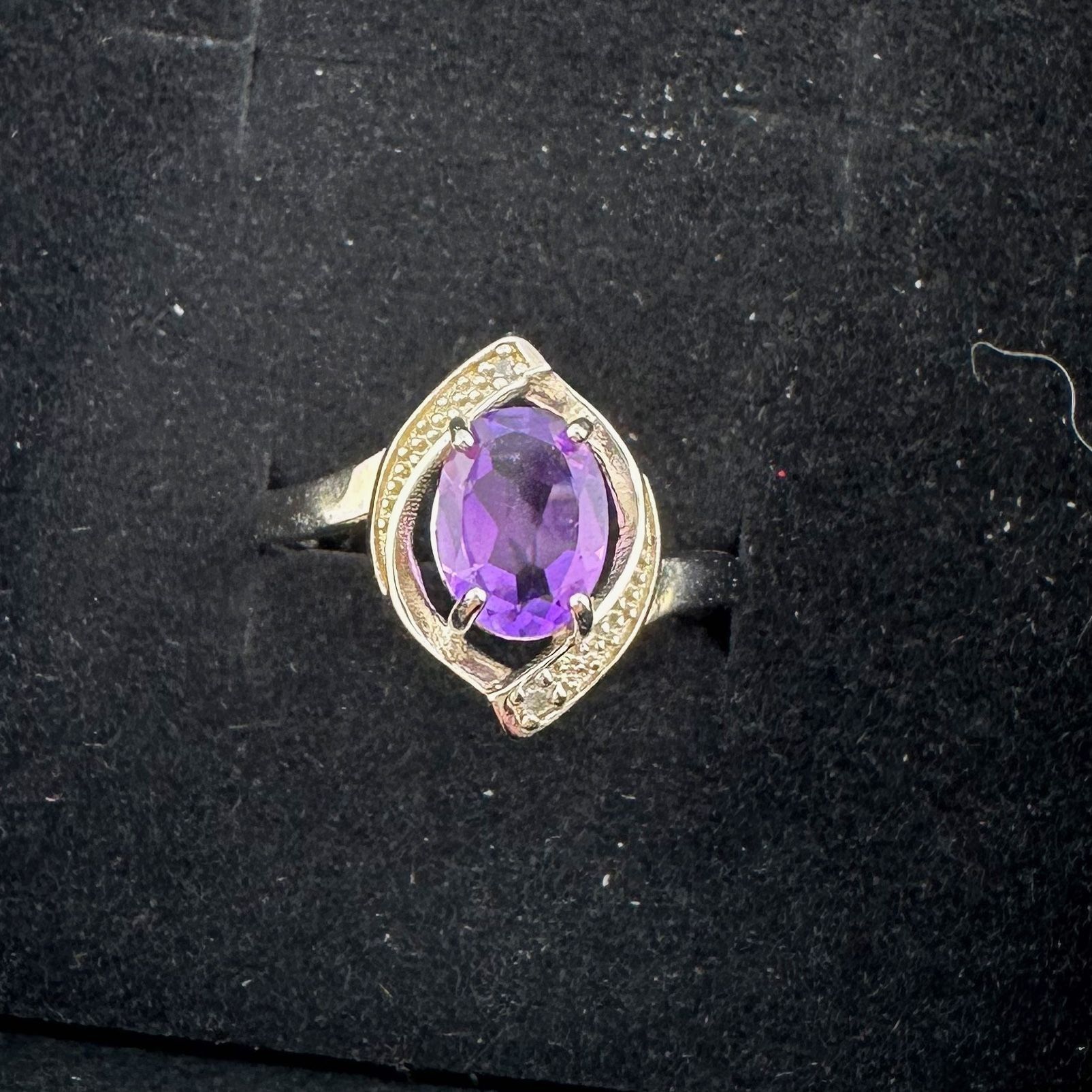 Other 1.11 Carat Amethyst Ring with Diamond Accent - Sterling Silv Size ONE SIZE - 14 Thumbnail