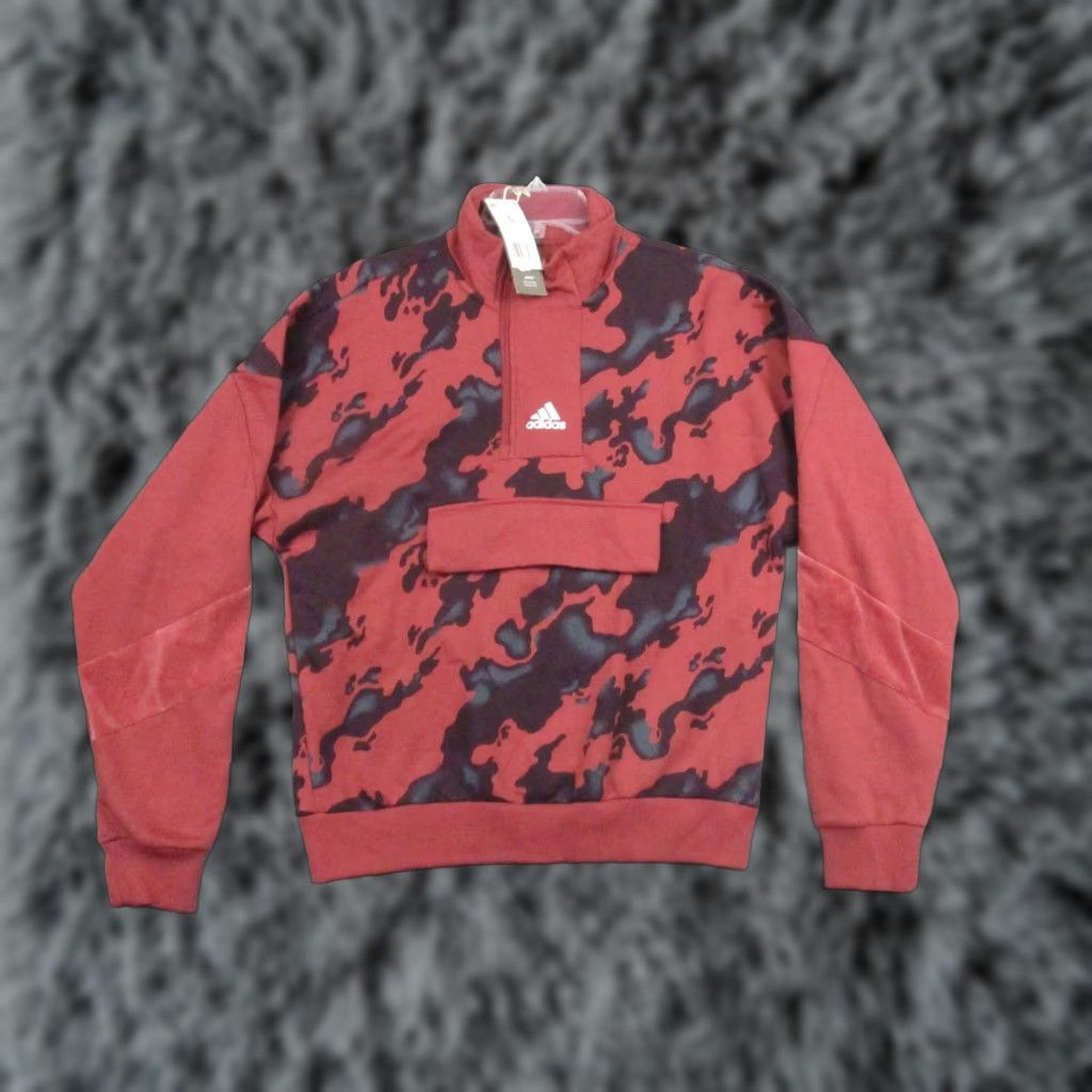 Adidas Adidas Sweatshirt Mens Small Red Black Camo 1/4 Zip Pullover Legacy AOP H25085 Size US S / EU 44-46 / 1 - 1 Thumbnail