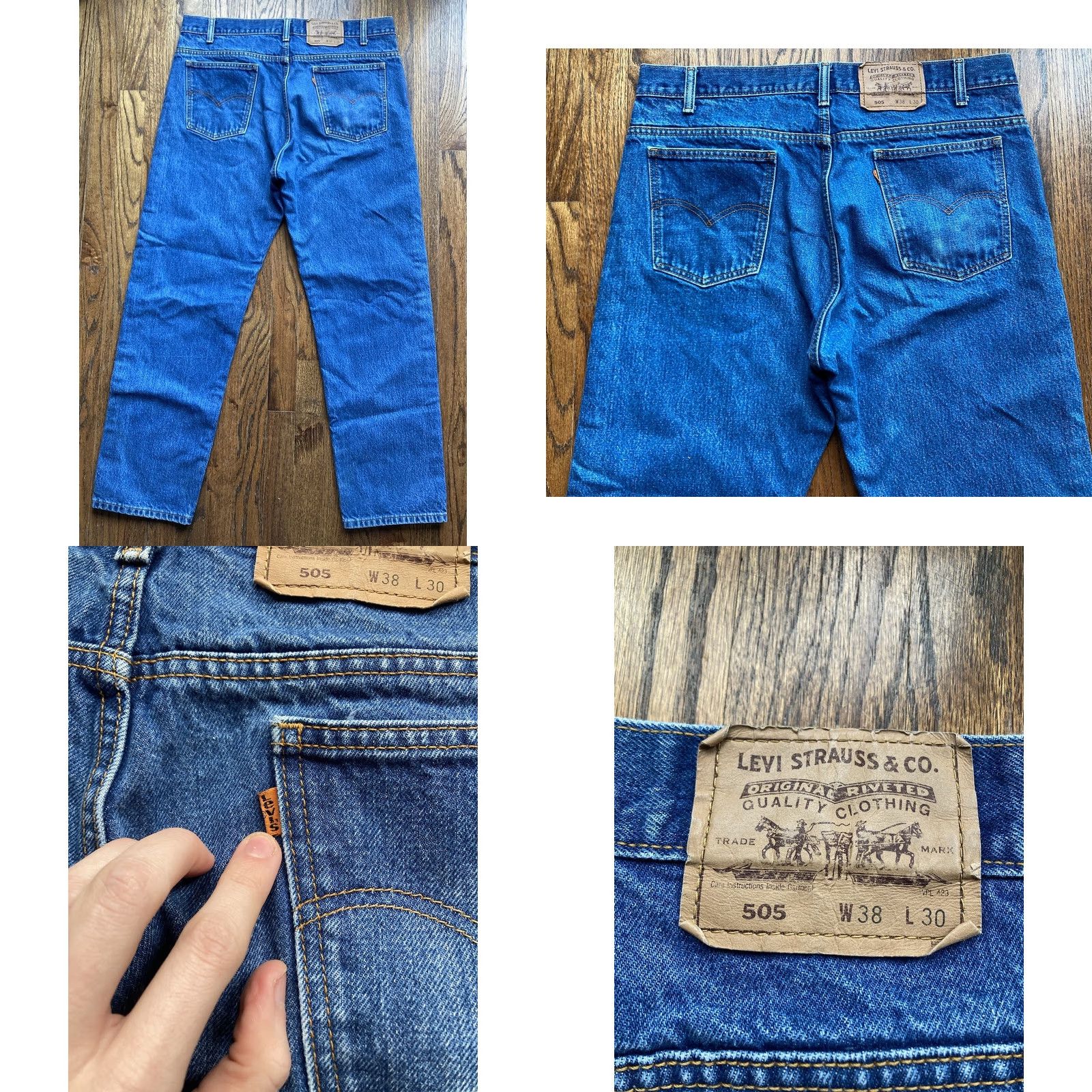 Levi's VINTAGE Levi's 90s 505 Jeans Mens Blue Denim Size 38x30 (fits 36x29) Orange Tab Size US 38 / EU 54 - 8 Thumbnail