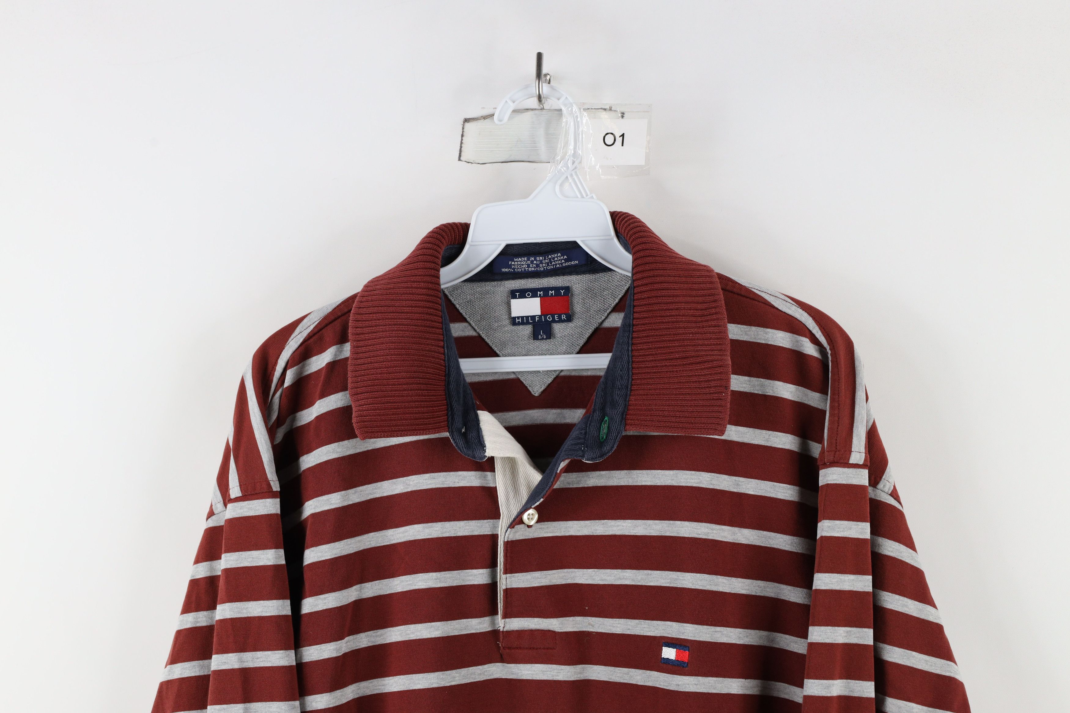 Tommy Hilfiger × Vintage Vintage 90s Tommy Hilfiger Striped Long Sleeve Rugby Polo Size US L / EU 52-54 / 3 - 2 Thumbnail