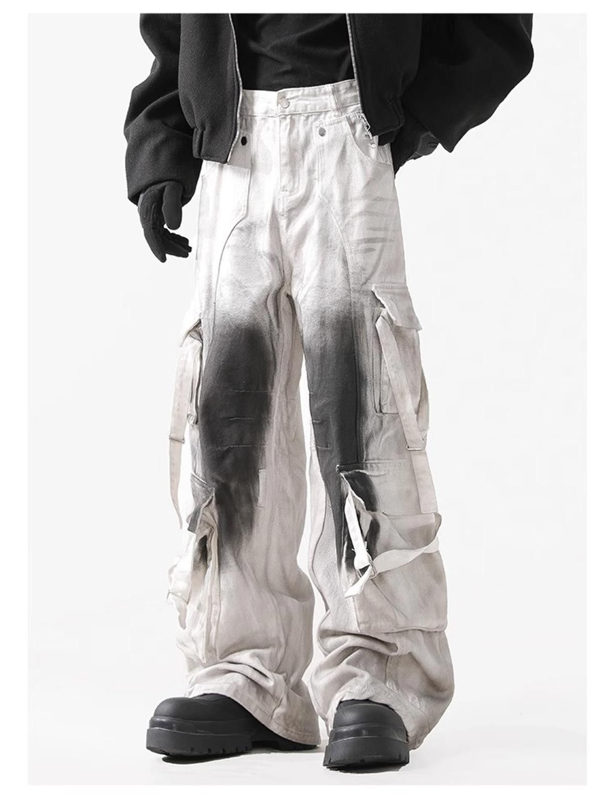 Japanese Brand Cargo Pants with Ombre Design Size US 28 / EU 44 - 3 Thumbnail
